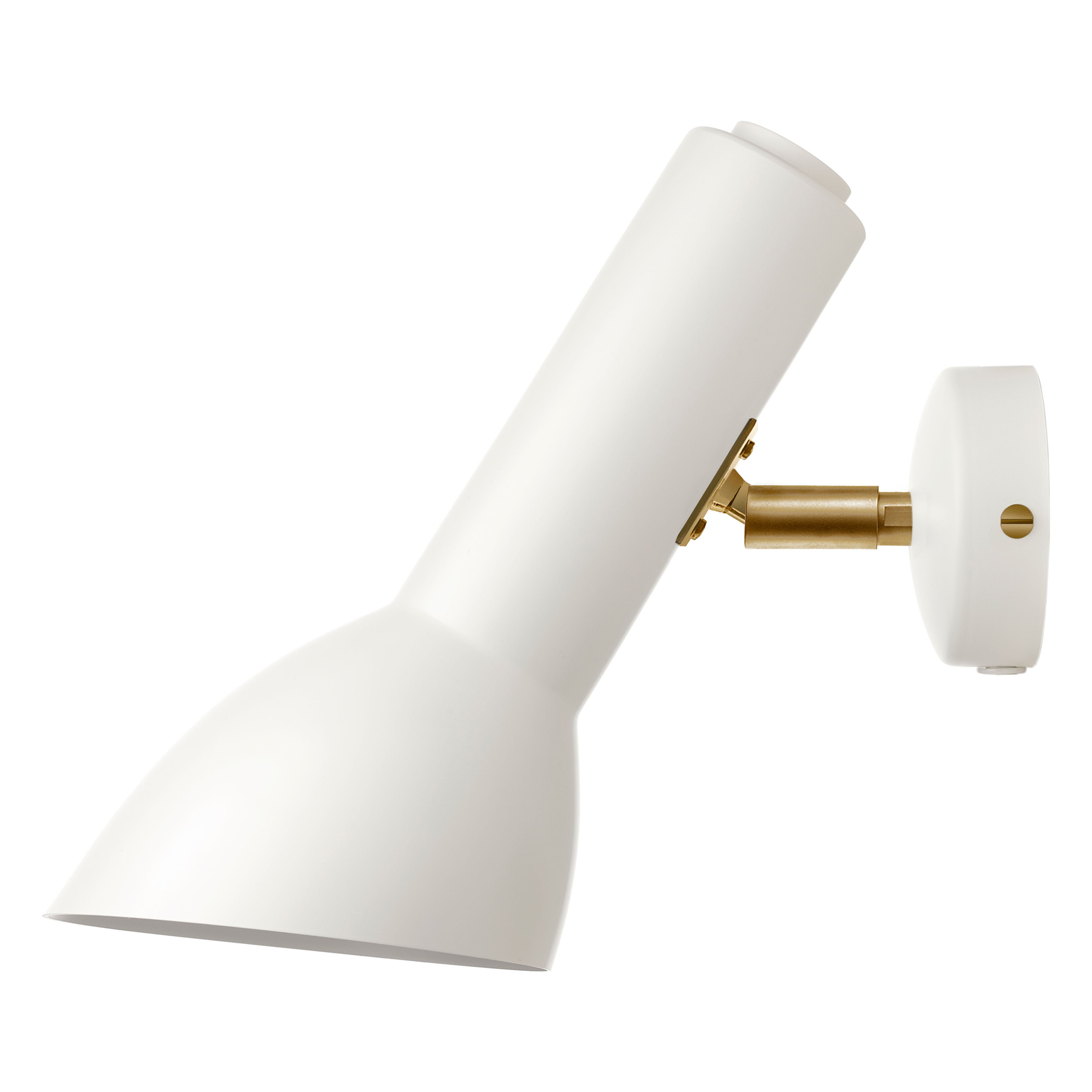 Oblique Hvid/Messing - Væglampe