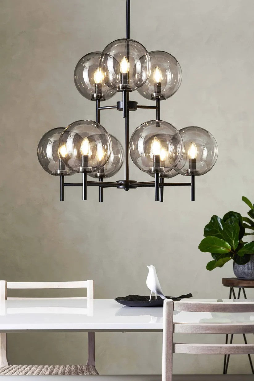 Crown Pendel 9L i Sort elegant lampe fra Markslöjd