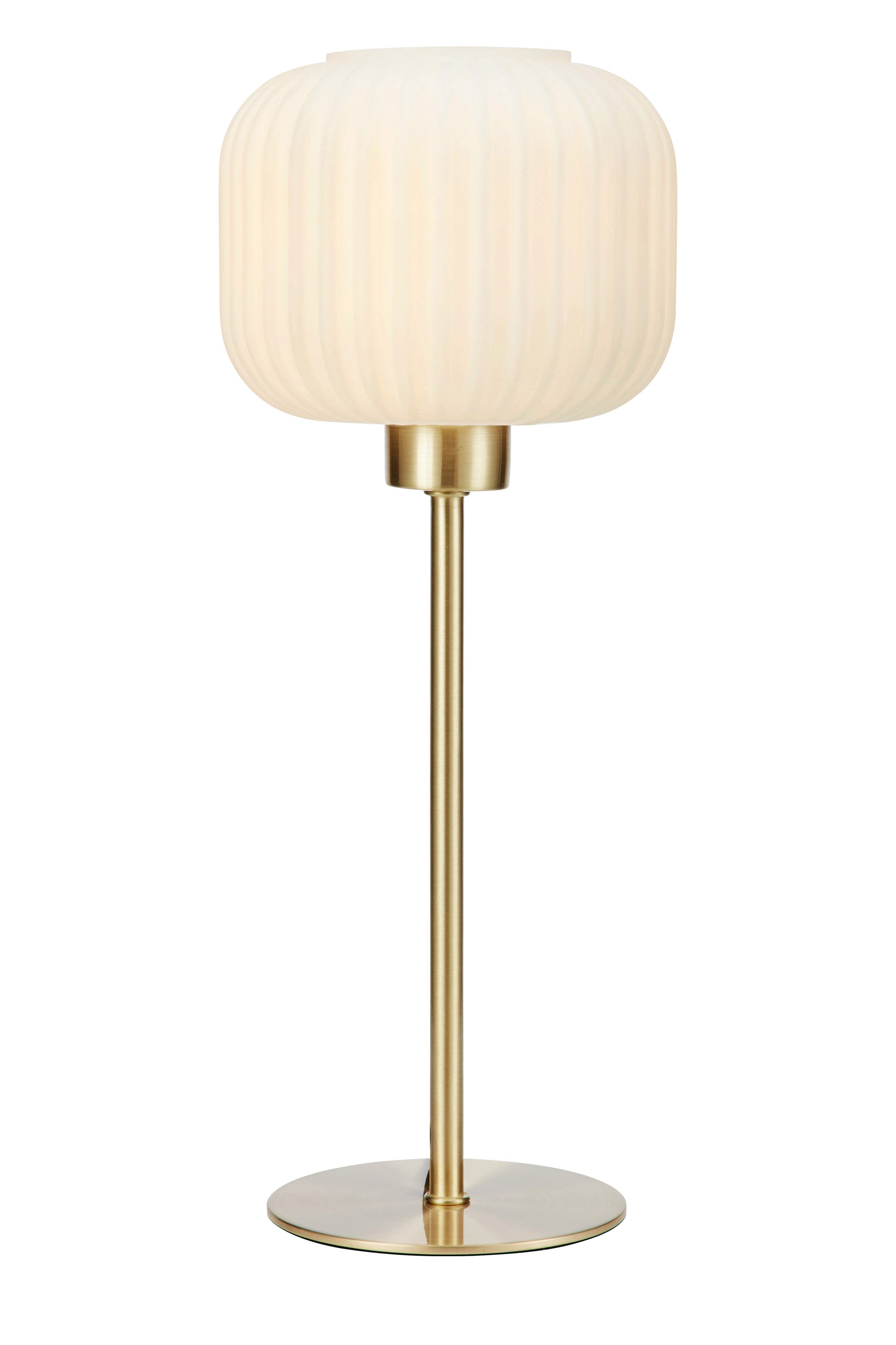 Sober Bordlampe 38 cm Messing/Hvid