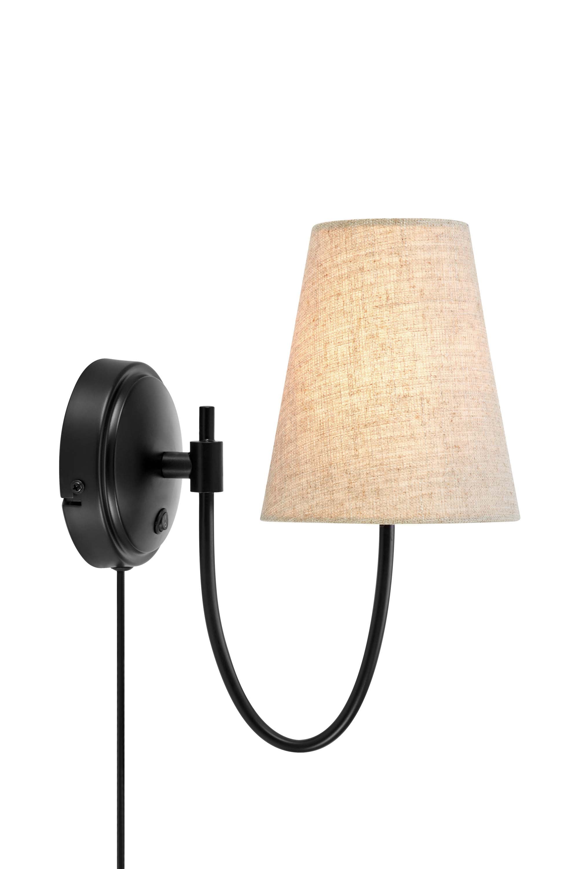 Amar Væglampe Beige/Sort