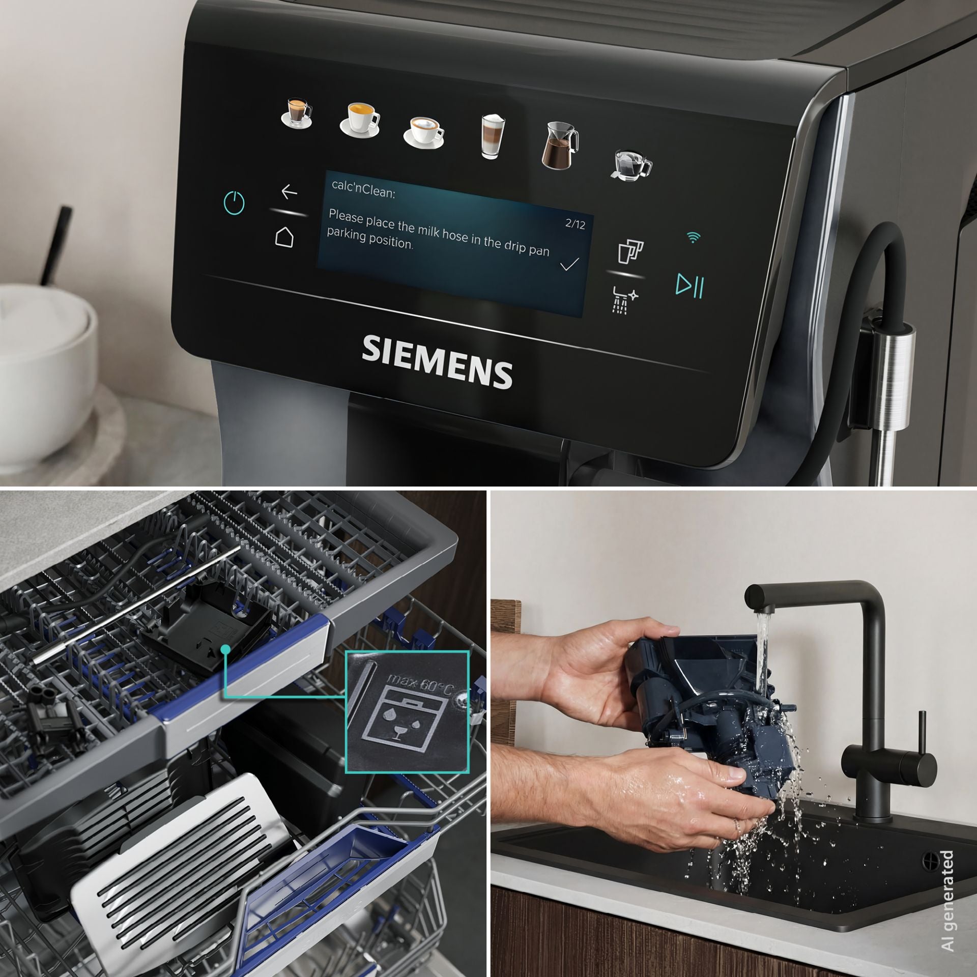 Siemens TP603EF6 Espressomaskine er let at rengøre