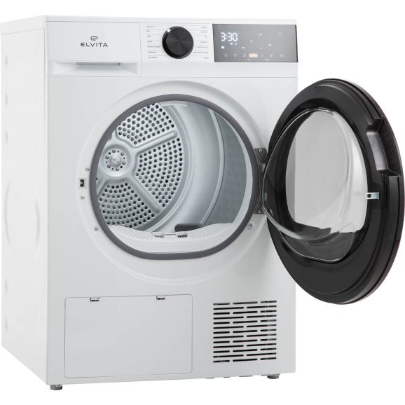 Zoomet ind på tumbleren fra Elvita CTT6100V kondenstørretumbler med varmepumpe 10 kg med åben dør