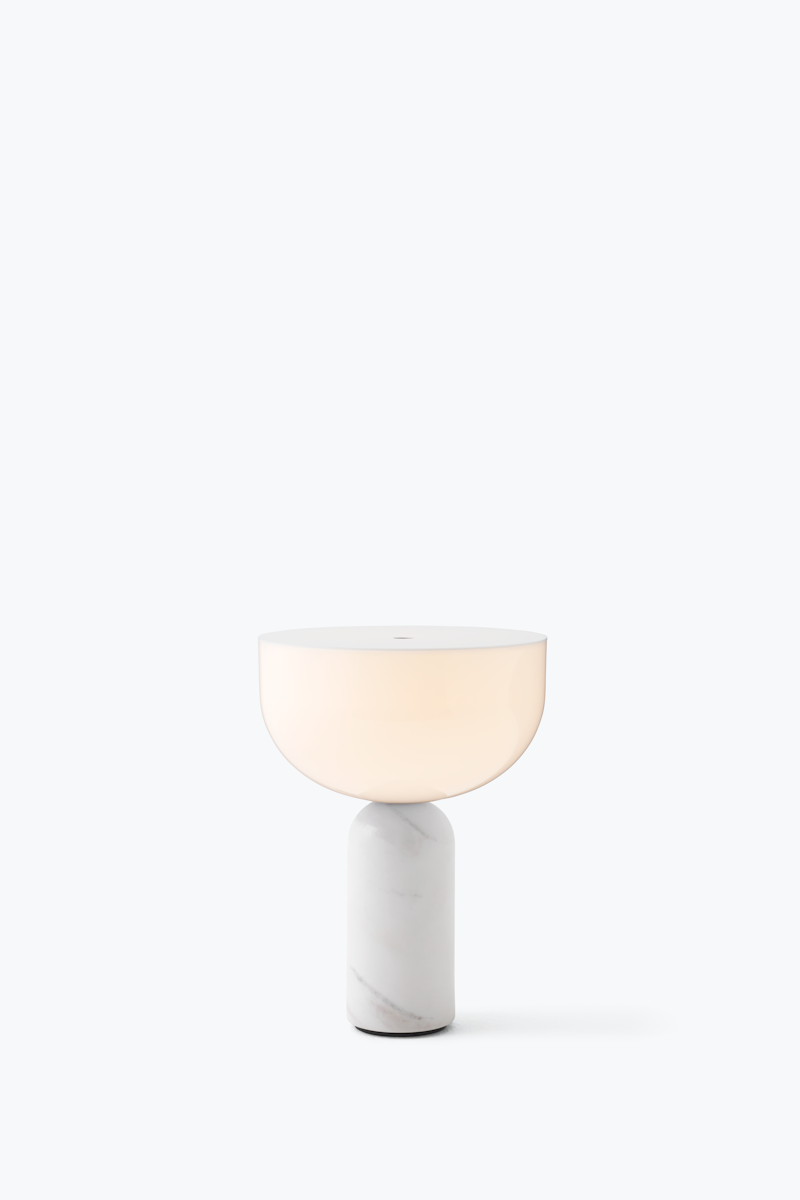 Kizu LED Ø18 portabel bordlampe hvid marmor