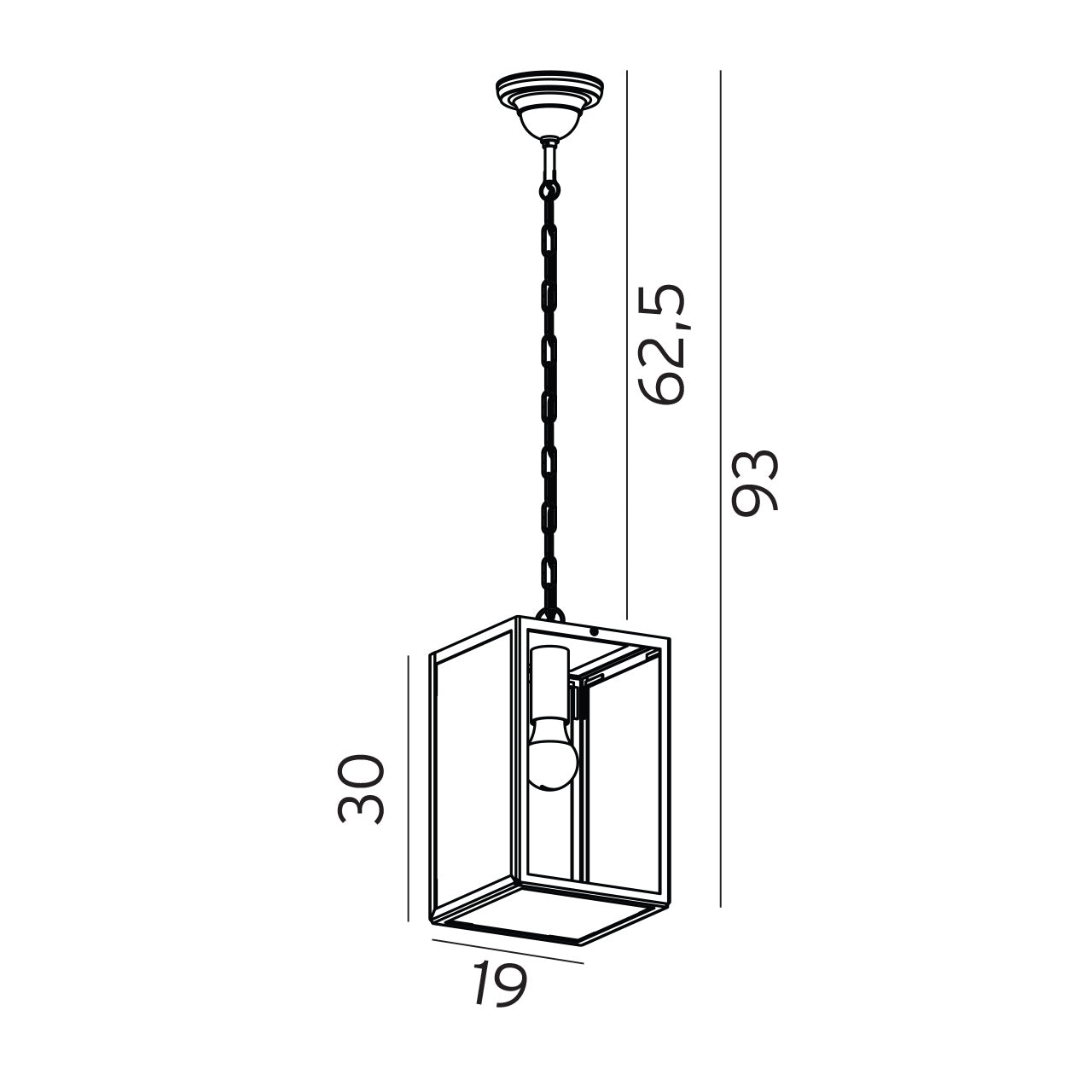 Norlys Lofoten Kæde Sort, E27 IP44 57W - Udendørslampe