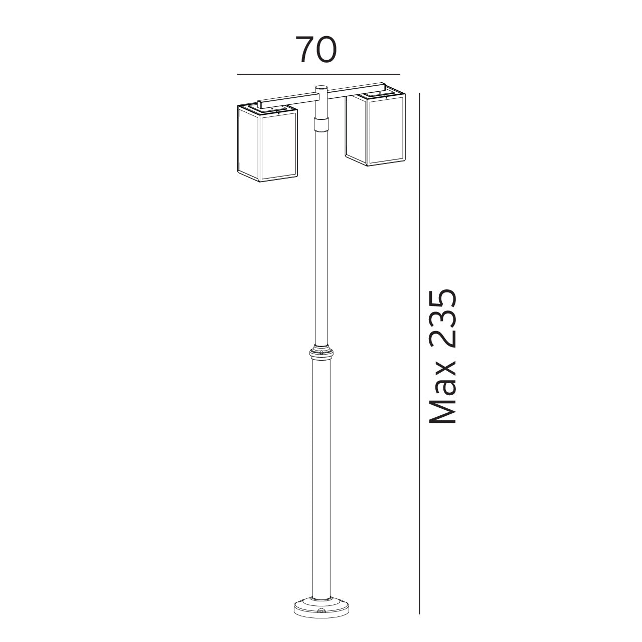 Norlys Lofoten Bed Sort, E27 IP44 2 x 57W - Udendørslampe