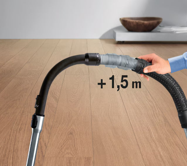 Miele SFS 10 slangeforlænger giver 1.5 meter længere rækkevidde