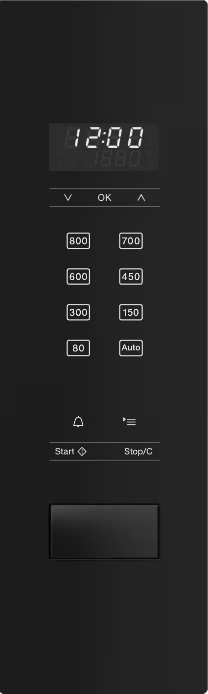 Miele M 2230 SC obsidiansort mikrobølgeovn kontrolpanel