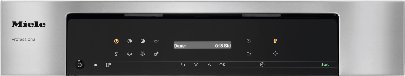 Kontrolpanelet på Miele PFD 103 SCi XXL integrerbar professionel opvaskemaskine