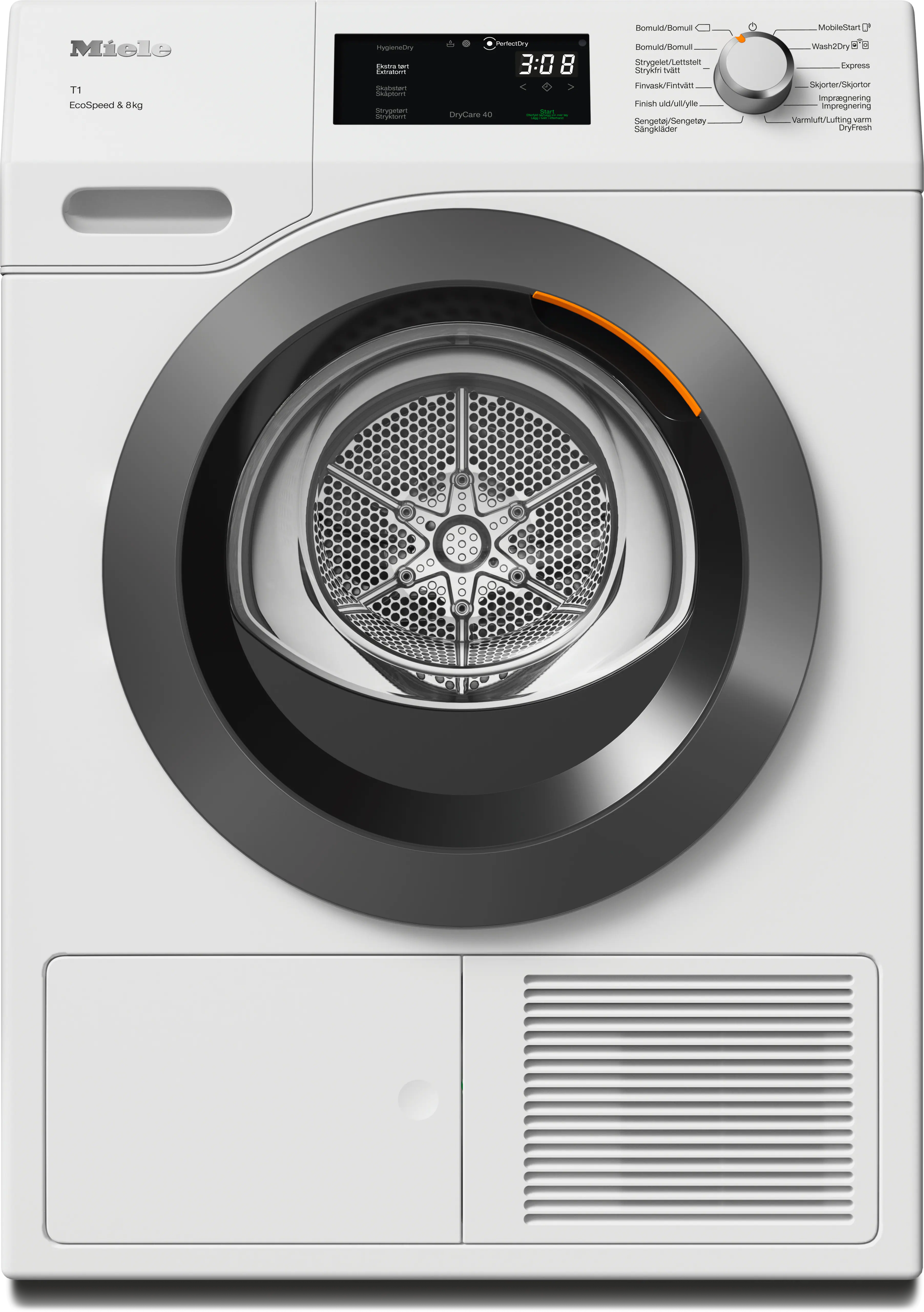 Miele TCF 770 WP EcoSpeed Lotushvid 8kg kondenstørretumbler m. varmepumpe