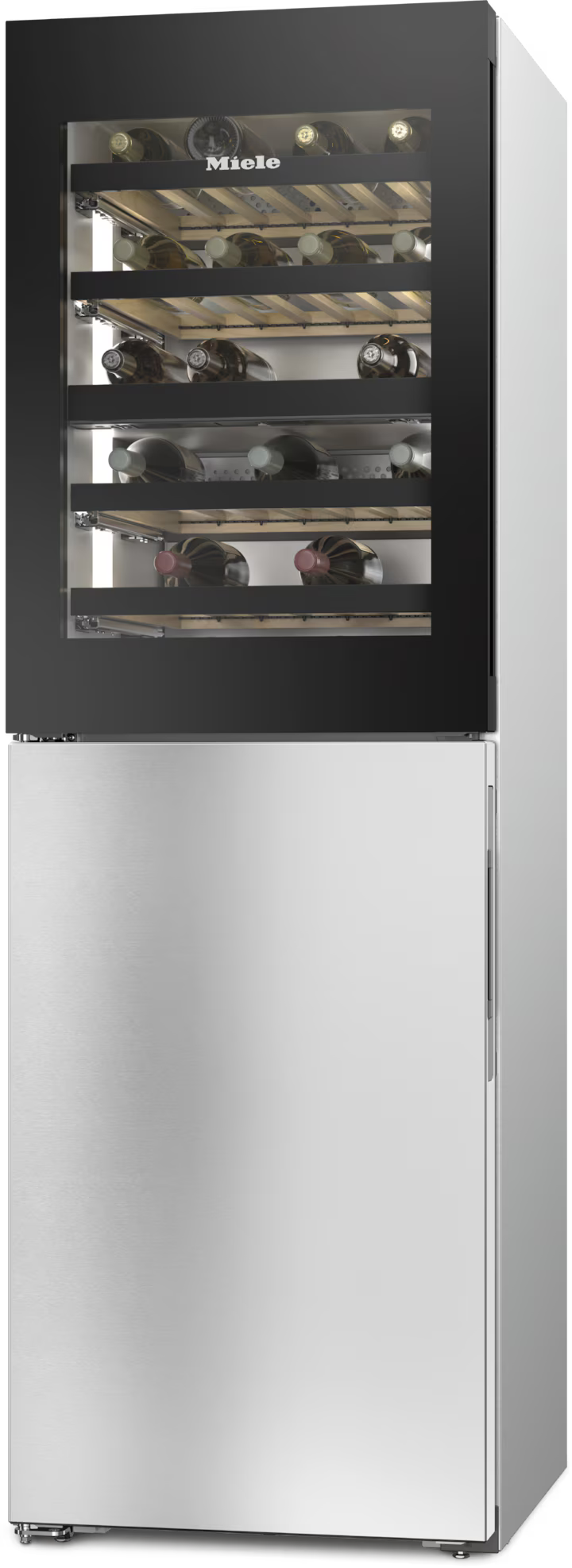 Miele KWNS 4784 DE CleanSteel fritstående vinkøle-/fryseskab