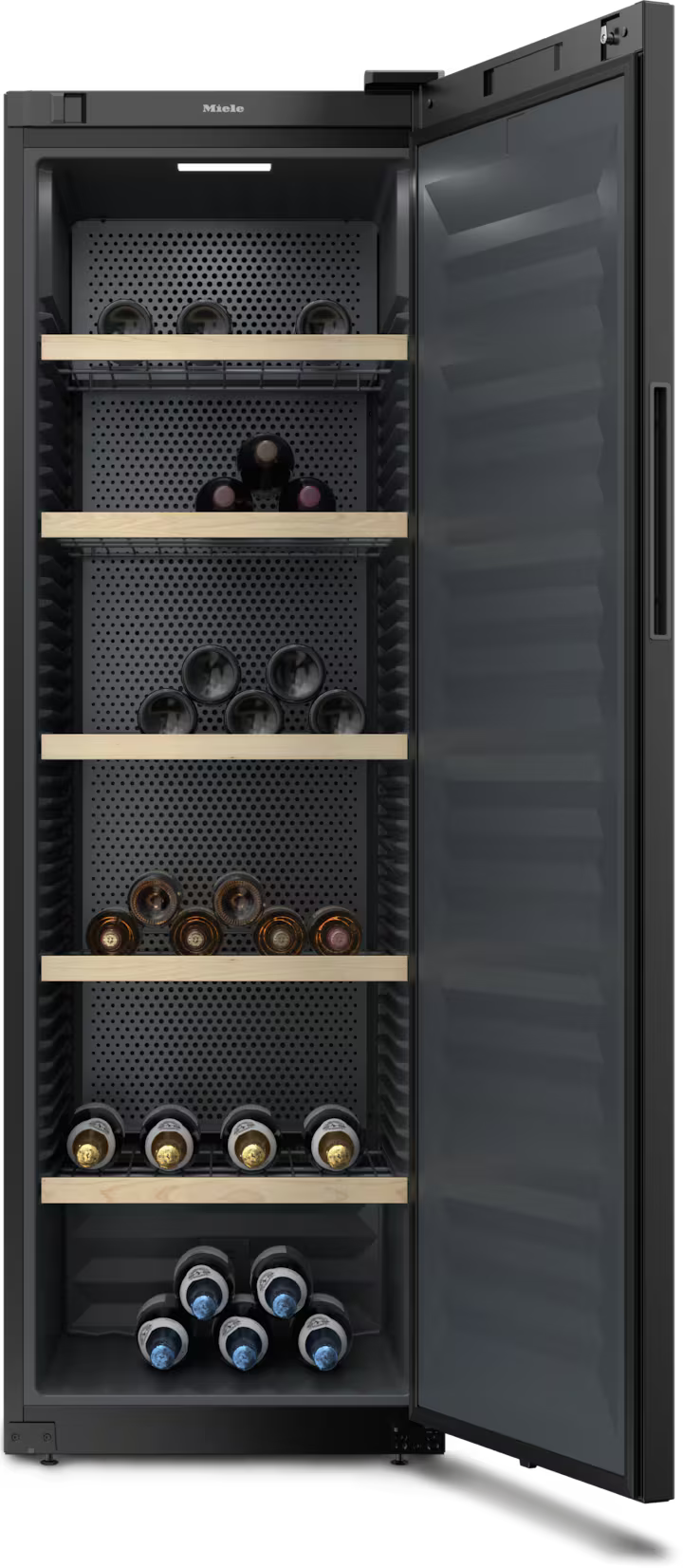 Miele KWT 4584 E sort fritstående vinkøleskab med flasker