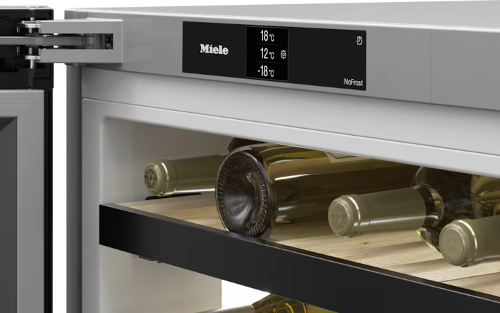 Miele KWNS 4784 DE CleanSteel fritstående vinkøle-/fryseskab kontrolpanel