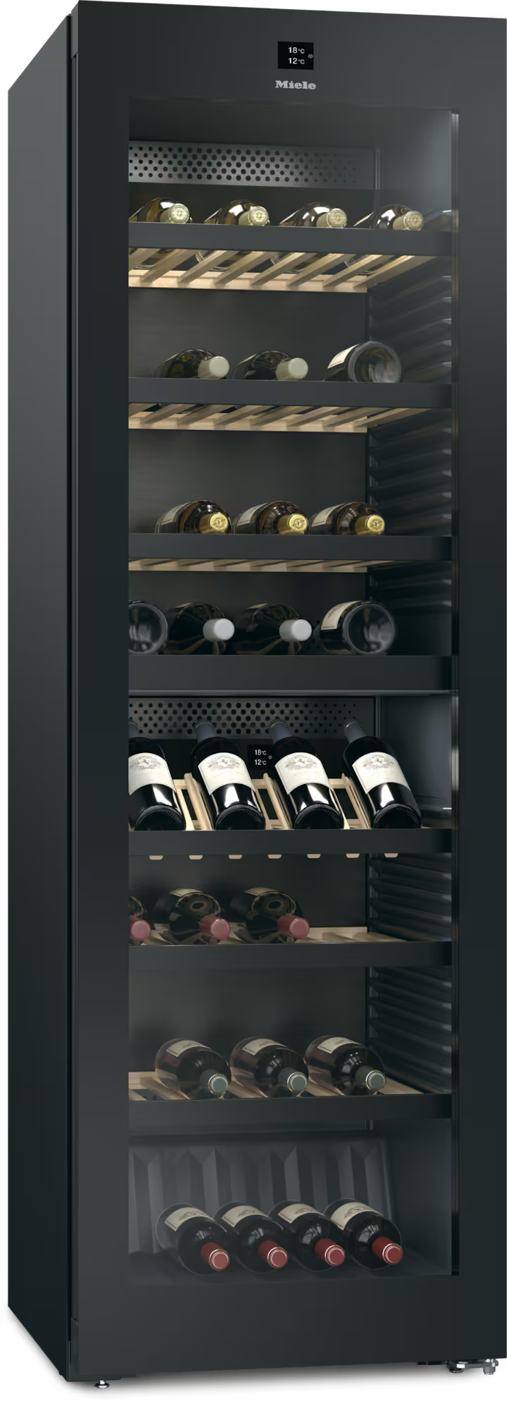 Miele KWTS 4785 F Obsidiansort glas fritstående vinkøleskab