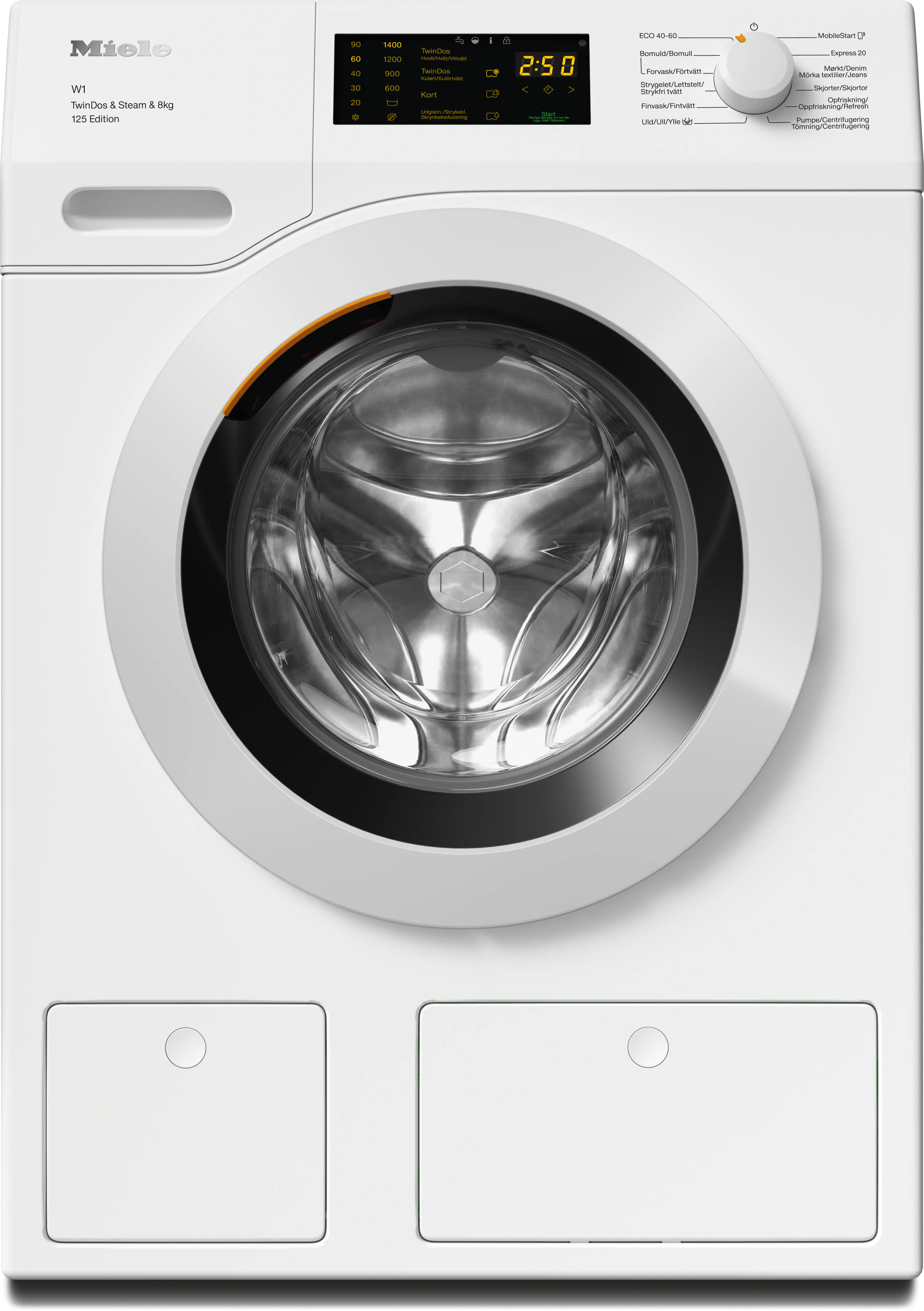 Miele WCB690 WCS 8kg 125 Edition Lotushvid Frontbetjent Vaskemaskine med TwinDos