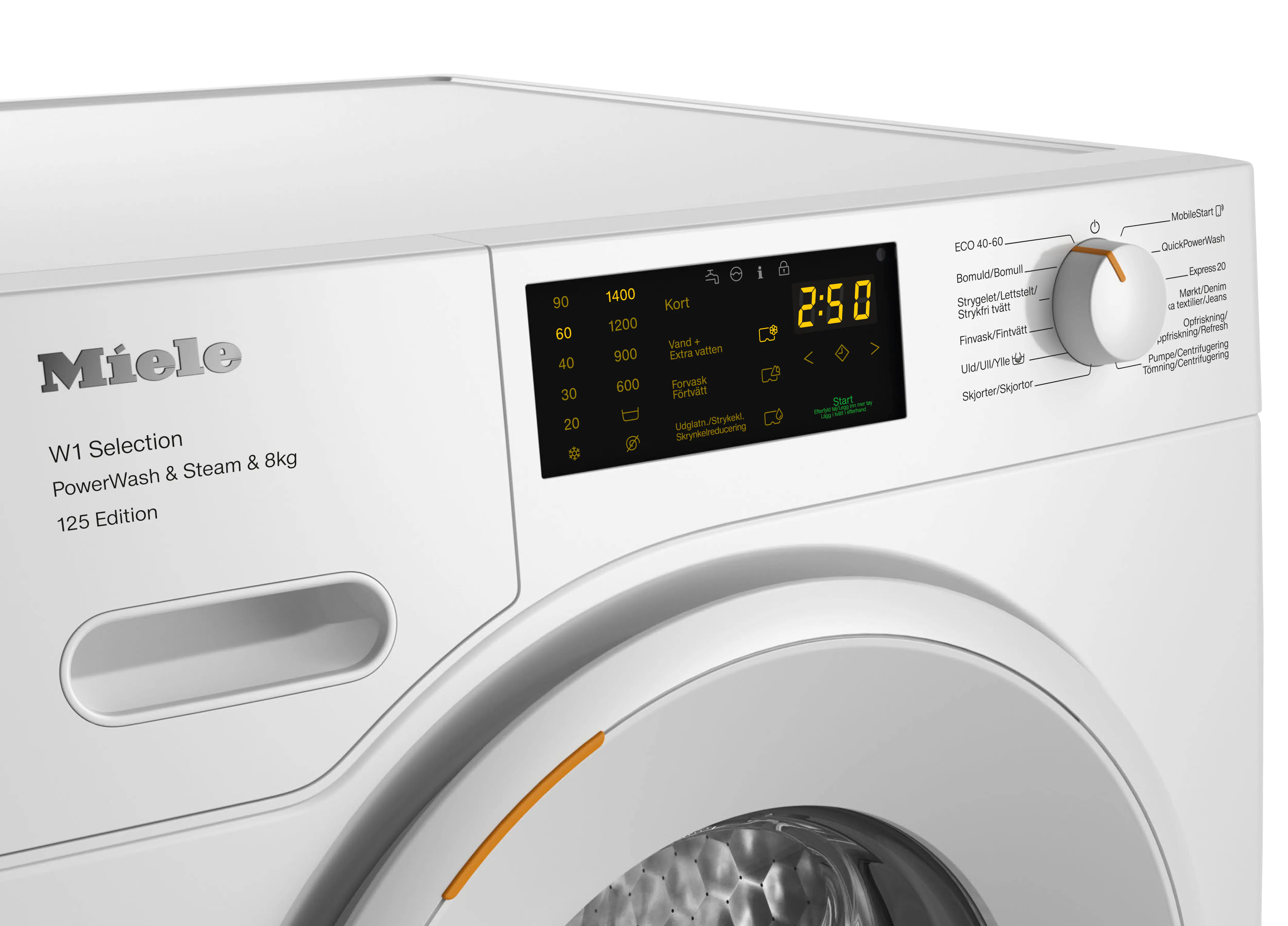 Mange funktioner præger Miele WSB383, især avancerede såsom PowerWash