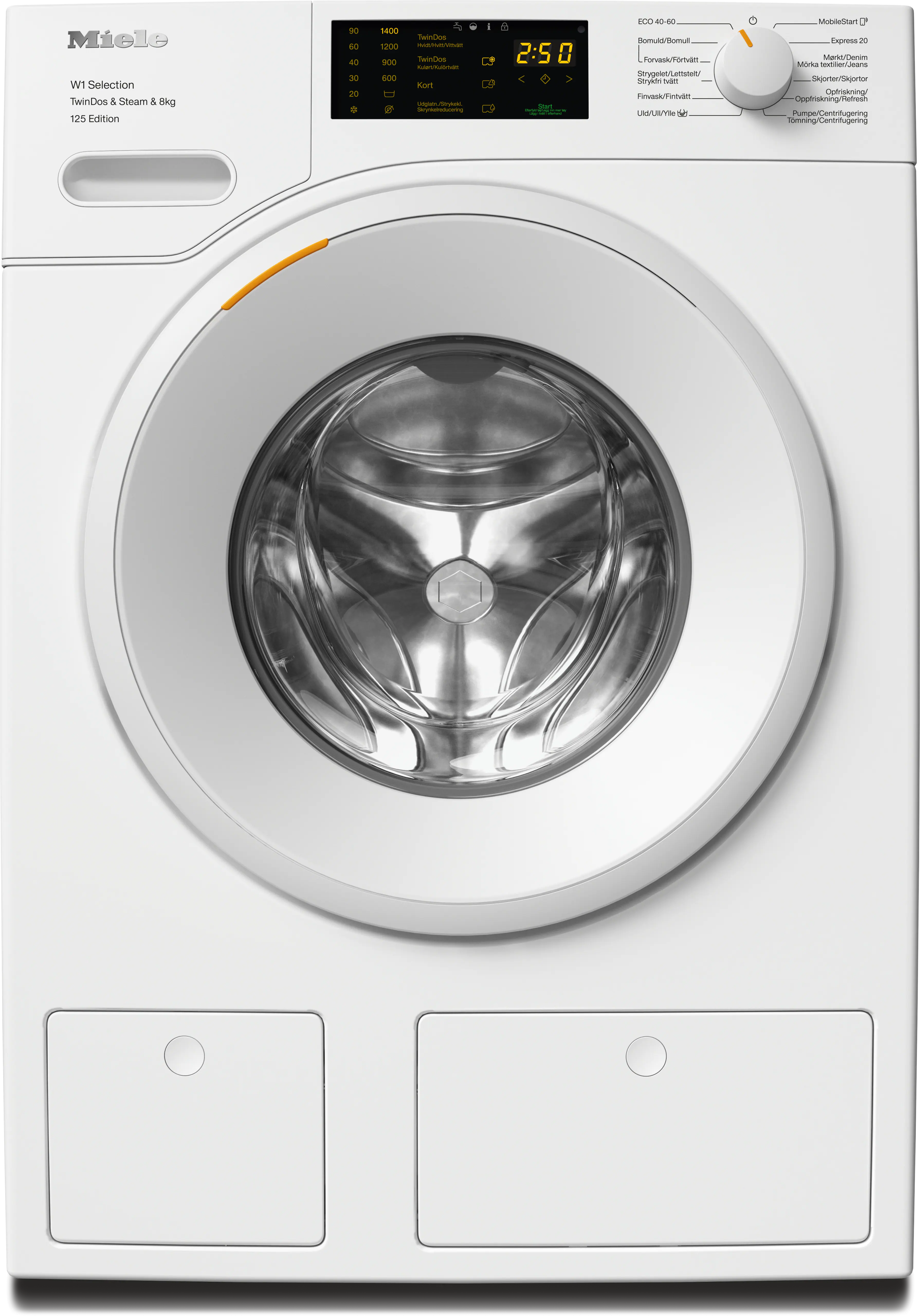 Miele WSB383 WCS NDS 125 Edition Lotushvid Frontbetjent Vaskemaskine m. TwinDos