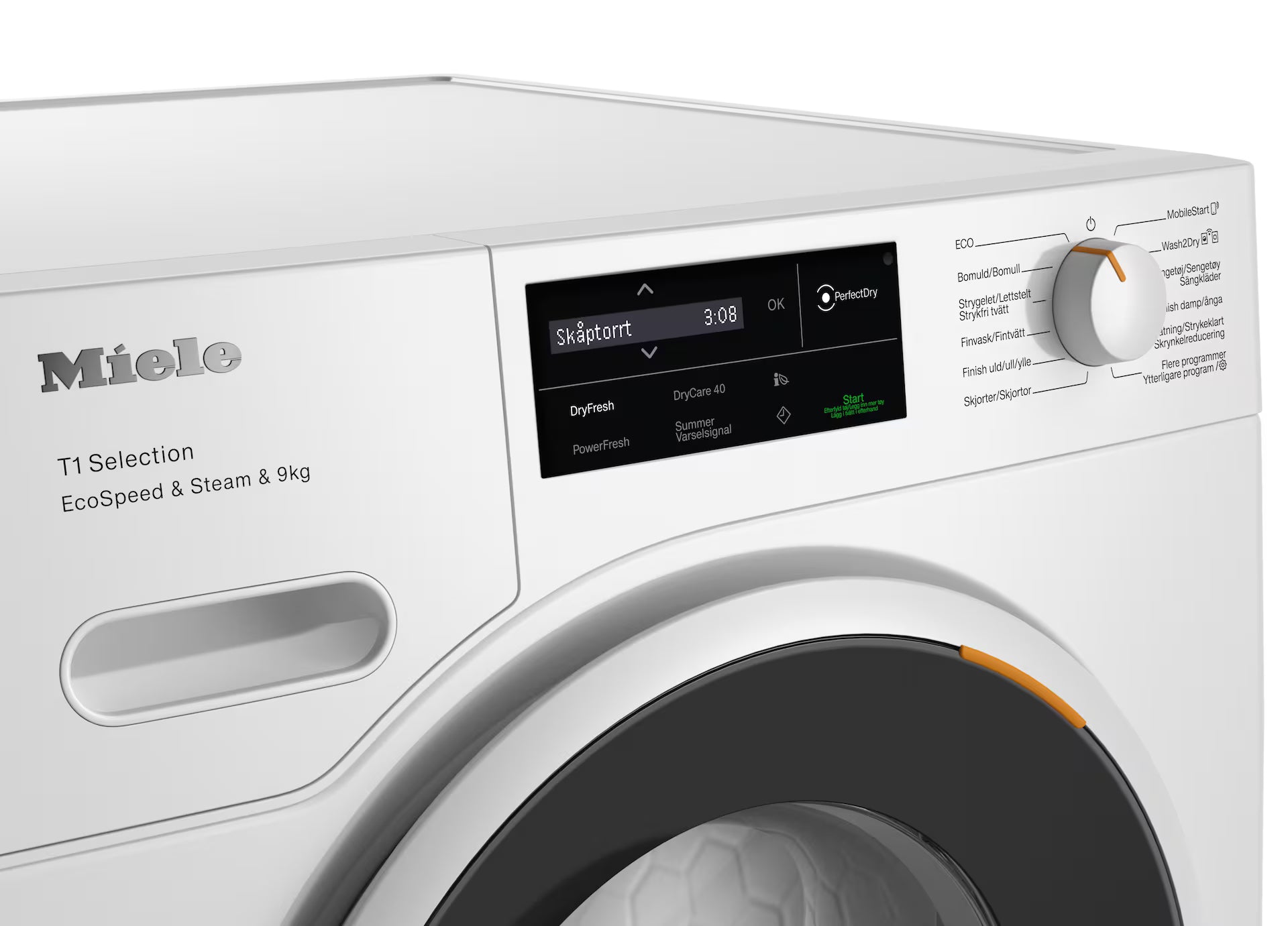 Miele TSL683WP 125 Gala Edition Lotushvid Kondenstørretumbler kontrolpanel