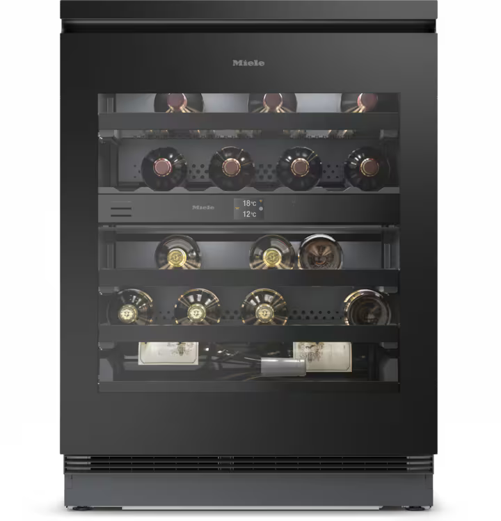 Miele KWTUS 7074 F Obsidiansort glas vinkøleskab til indbygning