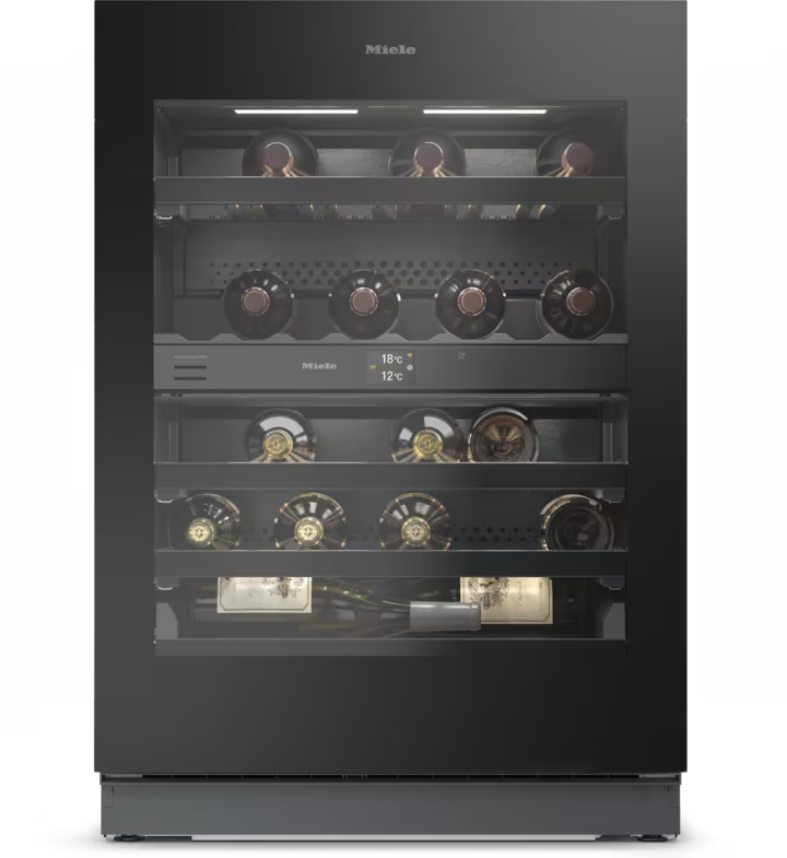 Miele KWTUS 7196 E Obsidiansort glas vinkøleskab til indbygning