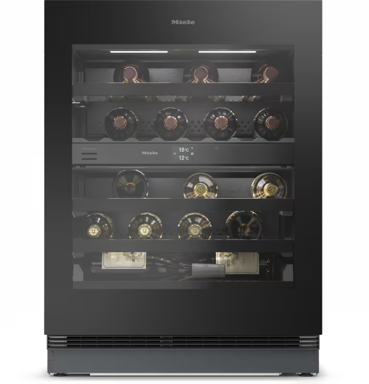 Miele KWTUS 7096 E Obsidiansort glas vinkøleskab til indbygning