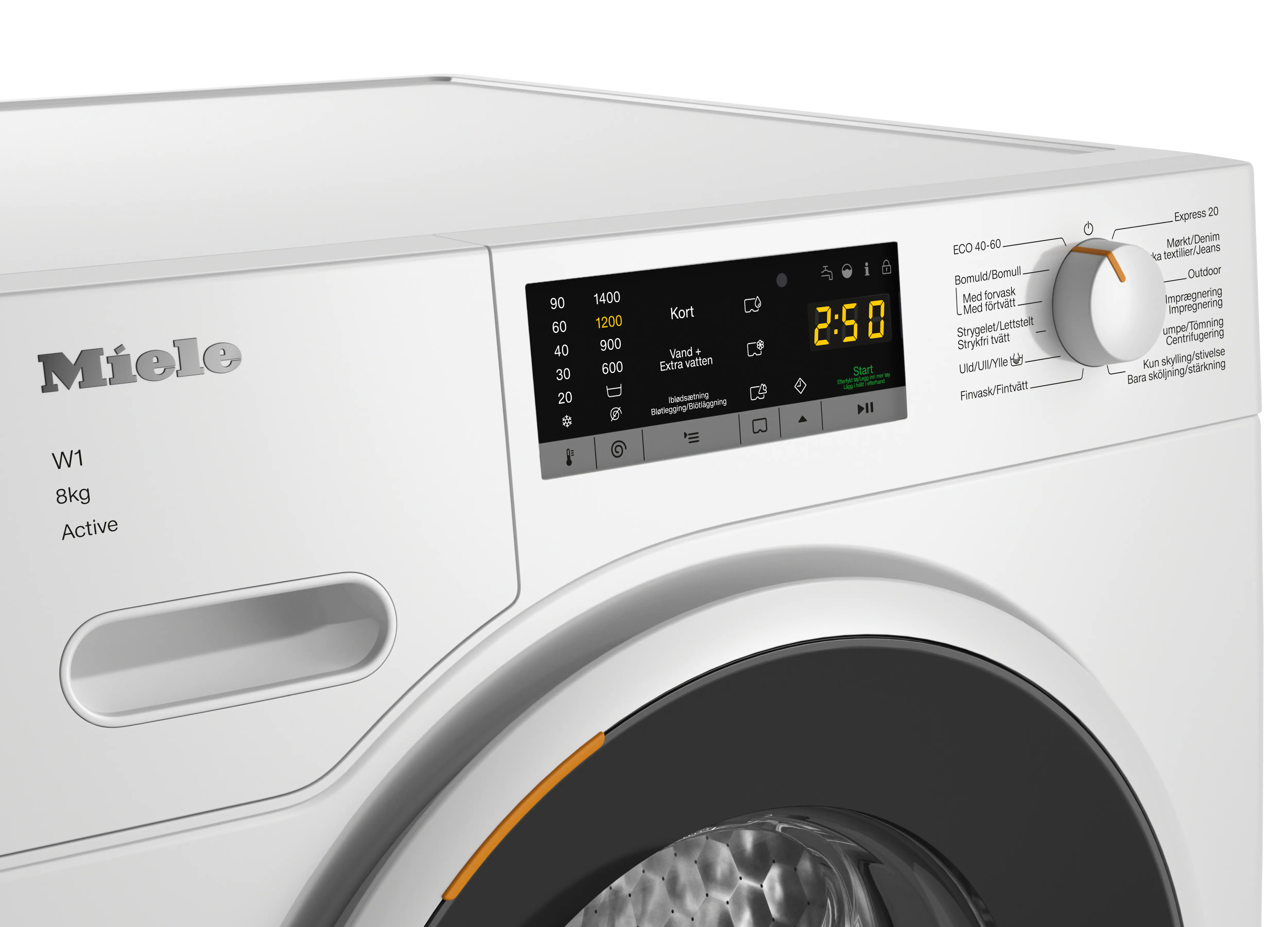 Miele WWA120 Vaskemaskine kontrolpanel