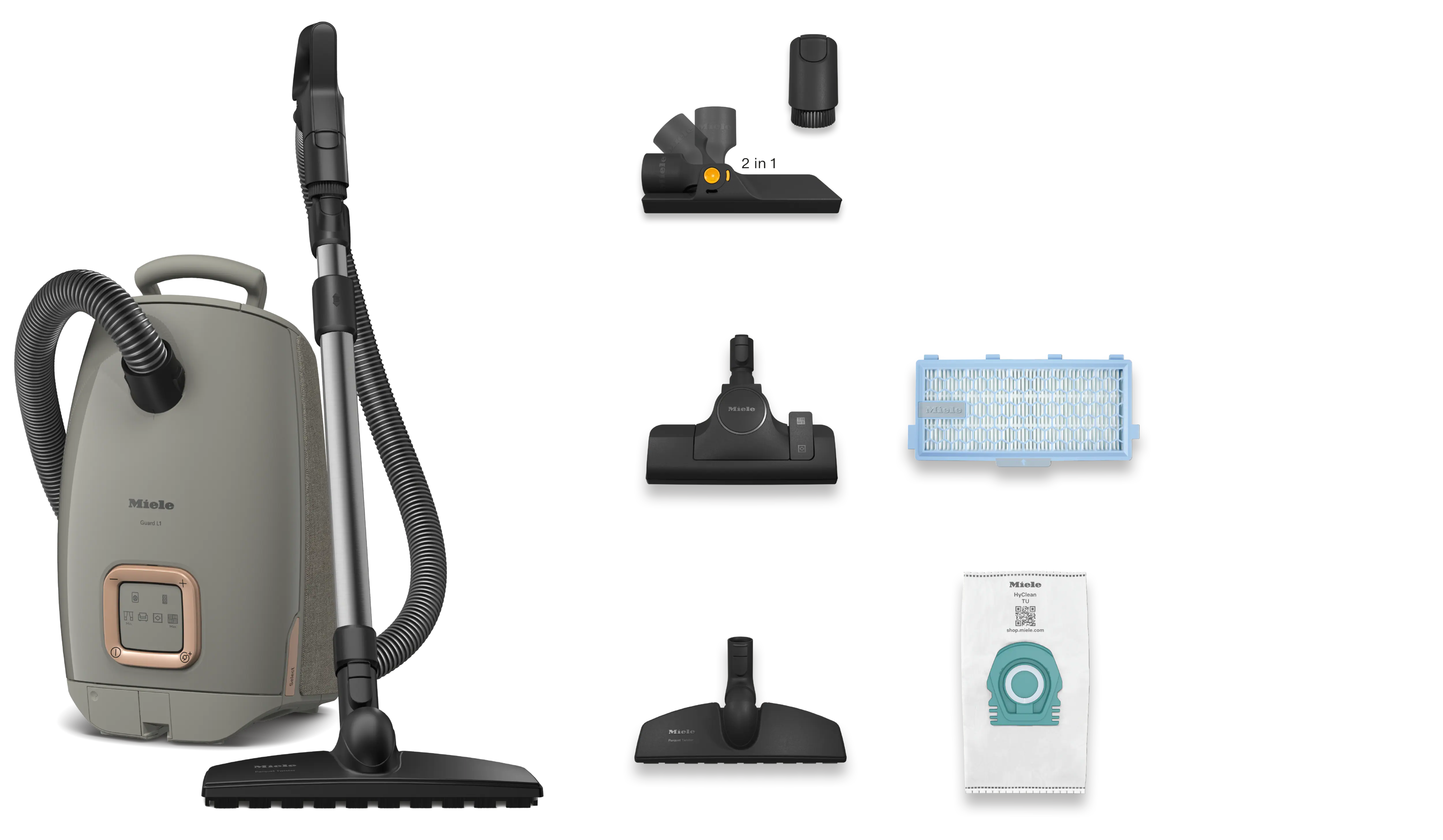 Medfølgende tilbehør til Miele Guard L1 Select Casa Grey