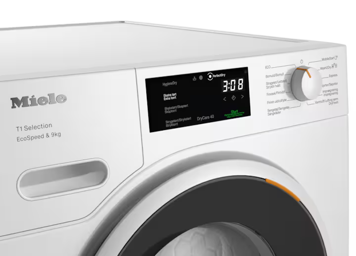 Kontrolpanelet fra Miele TSH783WP varmepumpetørretumbler - 9 kg