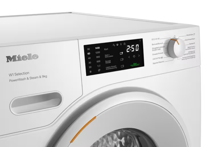 Kontrolpanelet på Miele WSD383 WCS