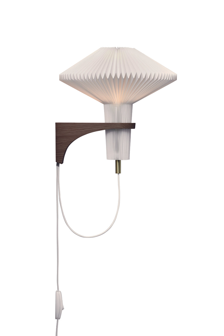 Hele 2.7m på ledningen til LE KLINT 204 The Mushroom Smoked Oak E14 Væglampen