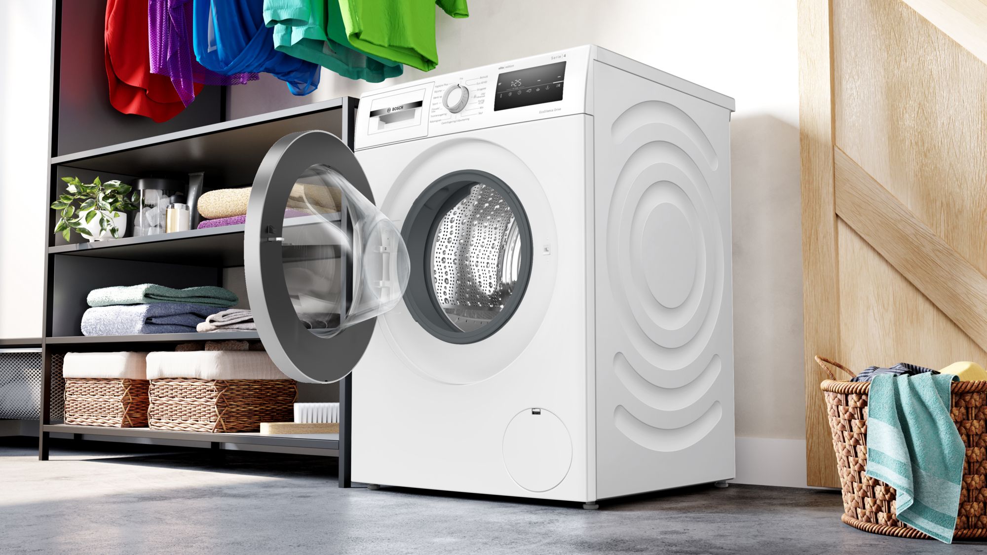 En smal profil og lethed at passe ind definerer Bosch' WAN28286DN vaskemaskine