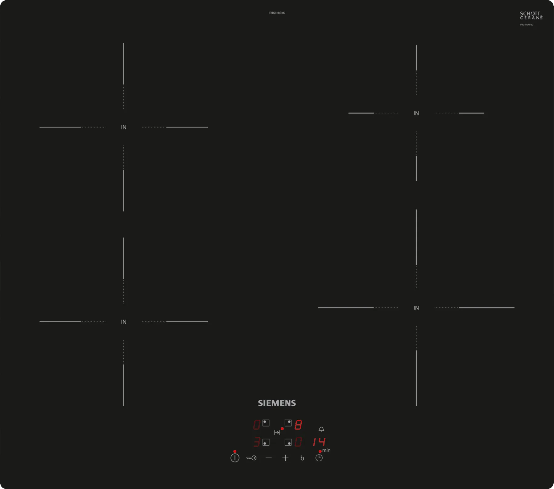 Siemens EH61RBEB6E Induktionskogeplade