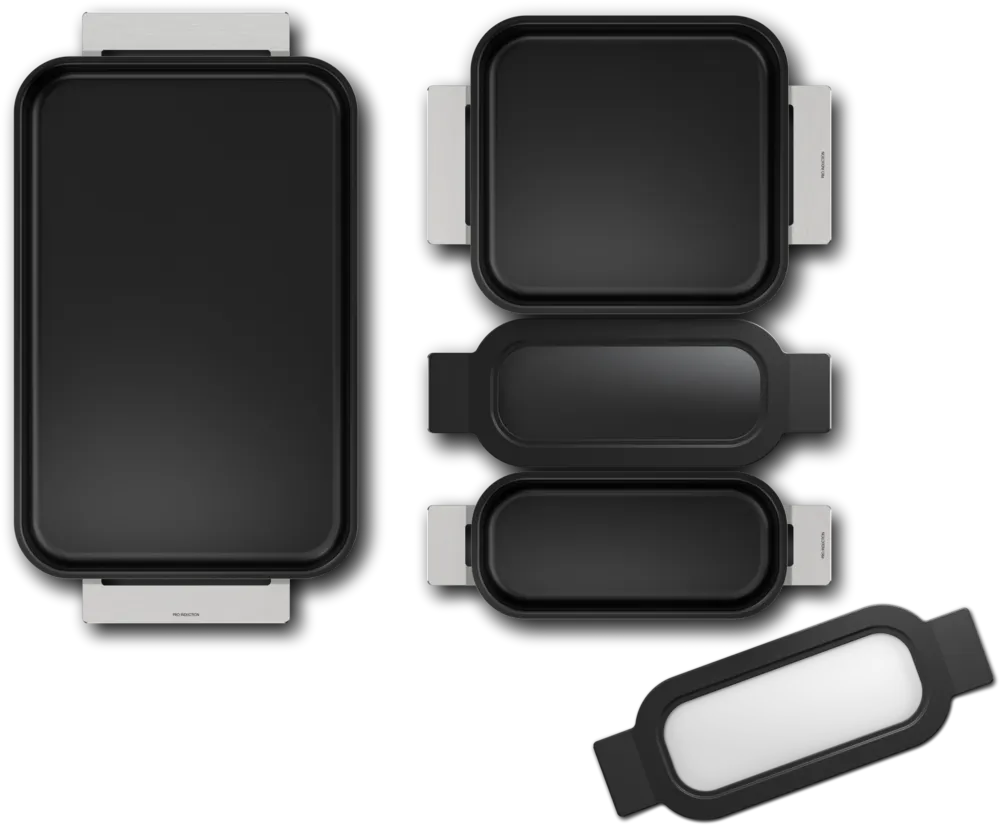 Hele sættet zoomet ind på oppefra Siemens HZ9FF040 Grydesæt