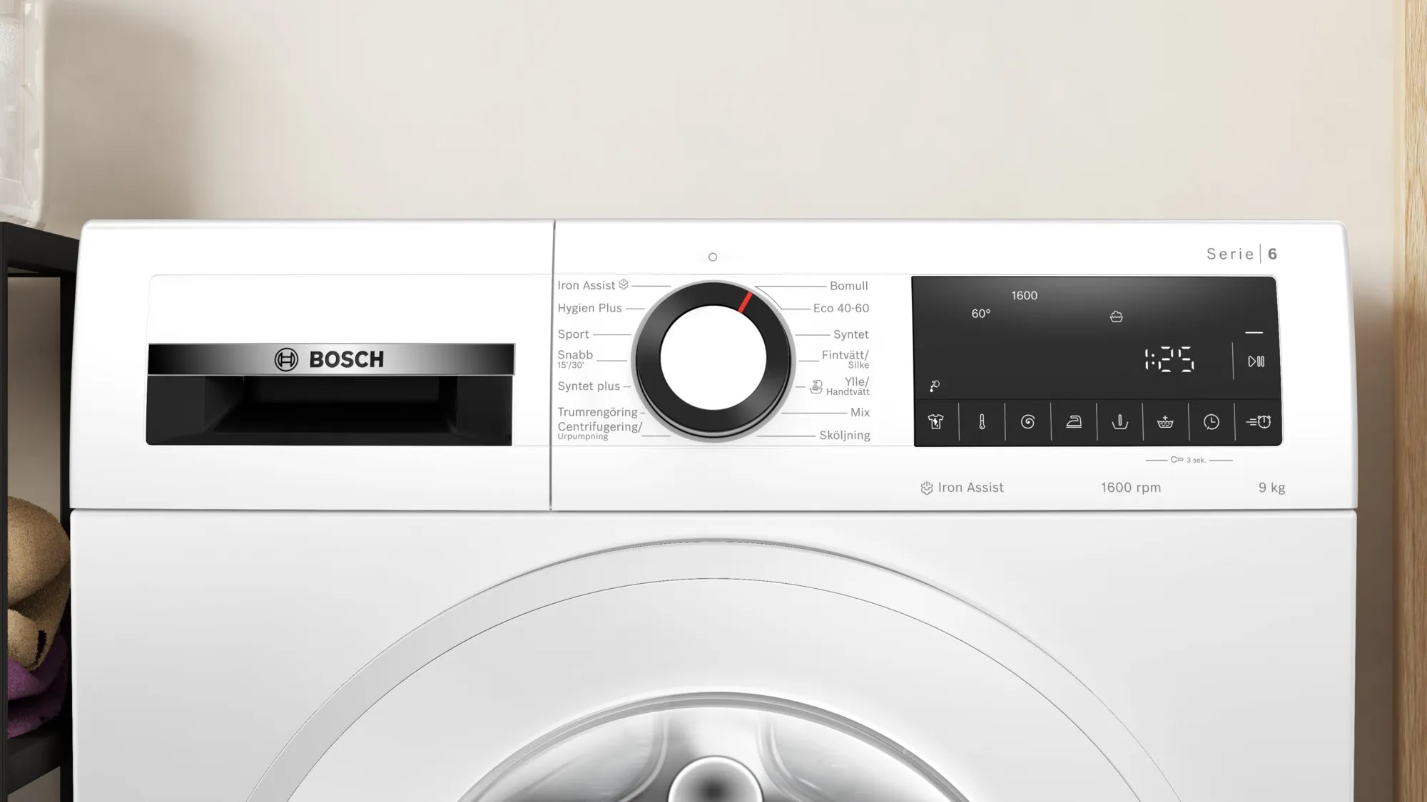 Et enkelt og overskueligt display med Bosch WGG246ZLSN