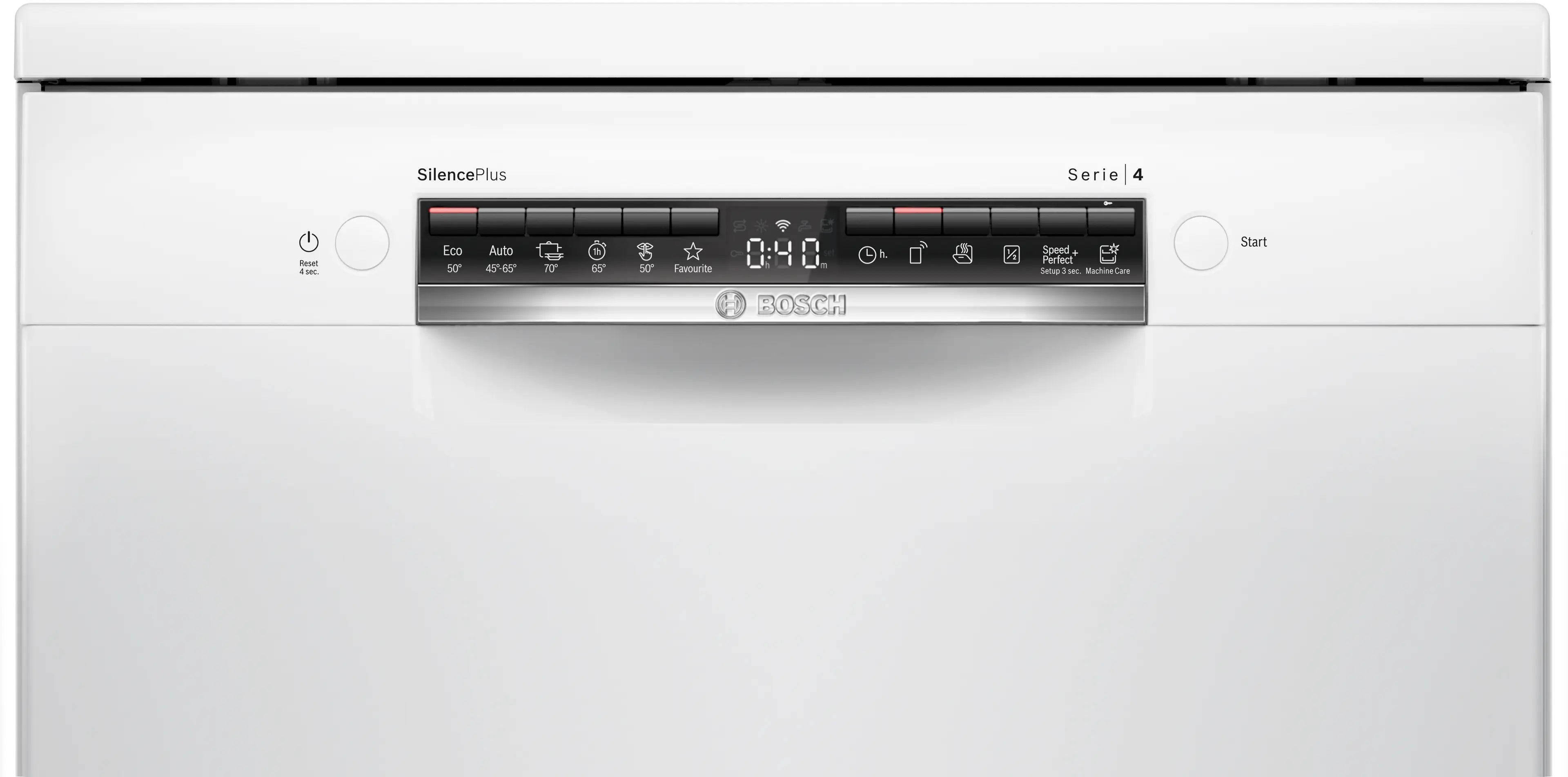 Kontrolpanelet på Bosch SMS4EMW06E fritstående opvaskemaskine