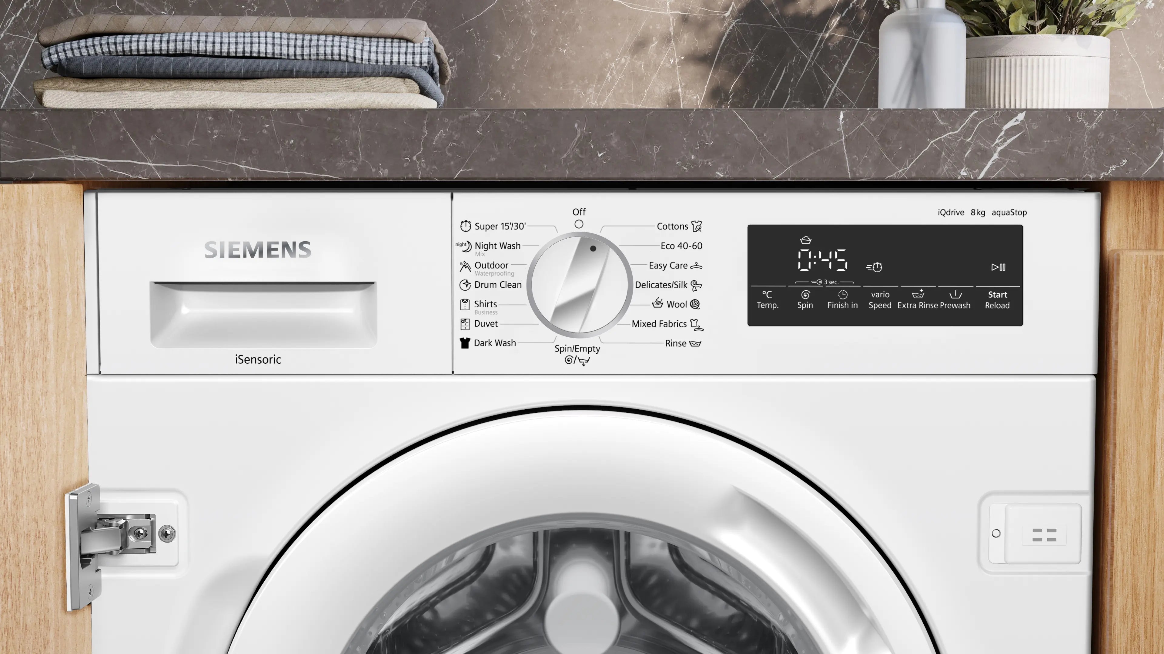 Kontrolpanelet på Siemens WI14W542EU