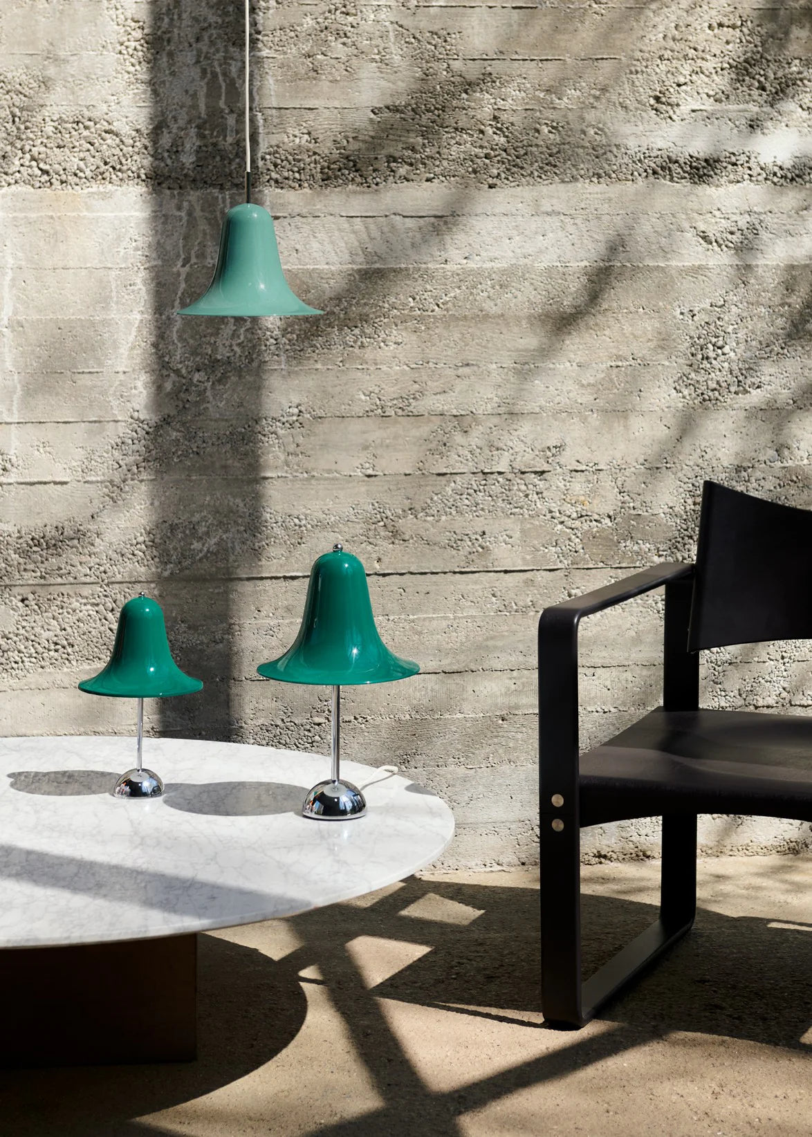 Verpan Pantop Ø23 Bordlampe Dark Teal med andre i serien