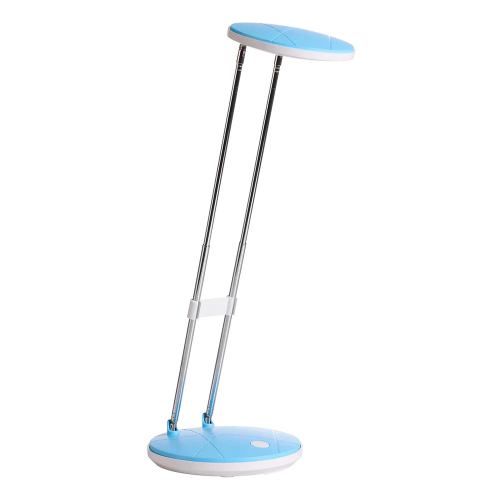 Den unikke A5 LED Bordlampe i Lyseblå med dens vippelige lampehoved