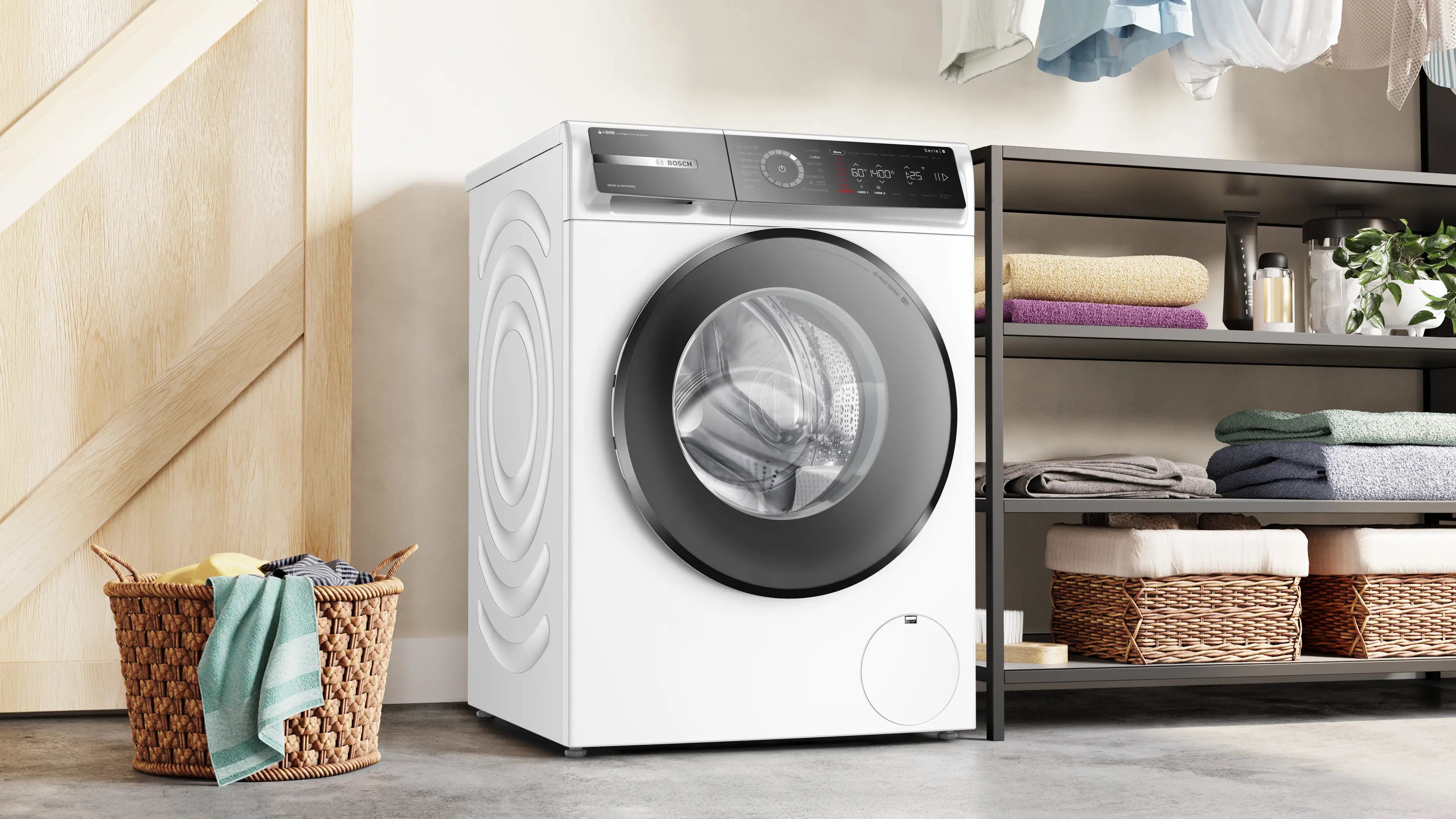 Bosch WGB244A0SN 9kg Hvid Frontbetjent Vaskemaskine i bryggerset