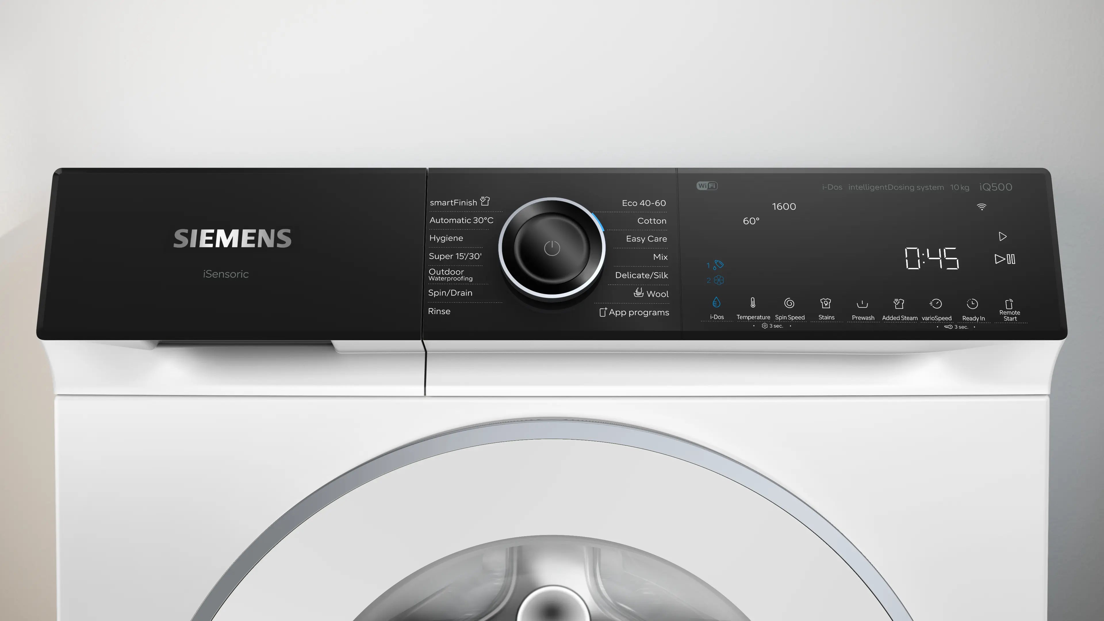 Kontrolpanelet på Siemens ExtraKlasse WG56H2ABDN