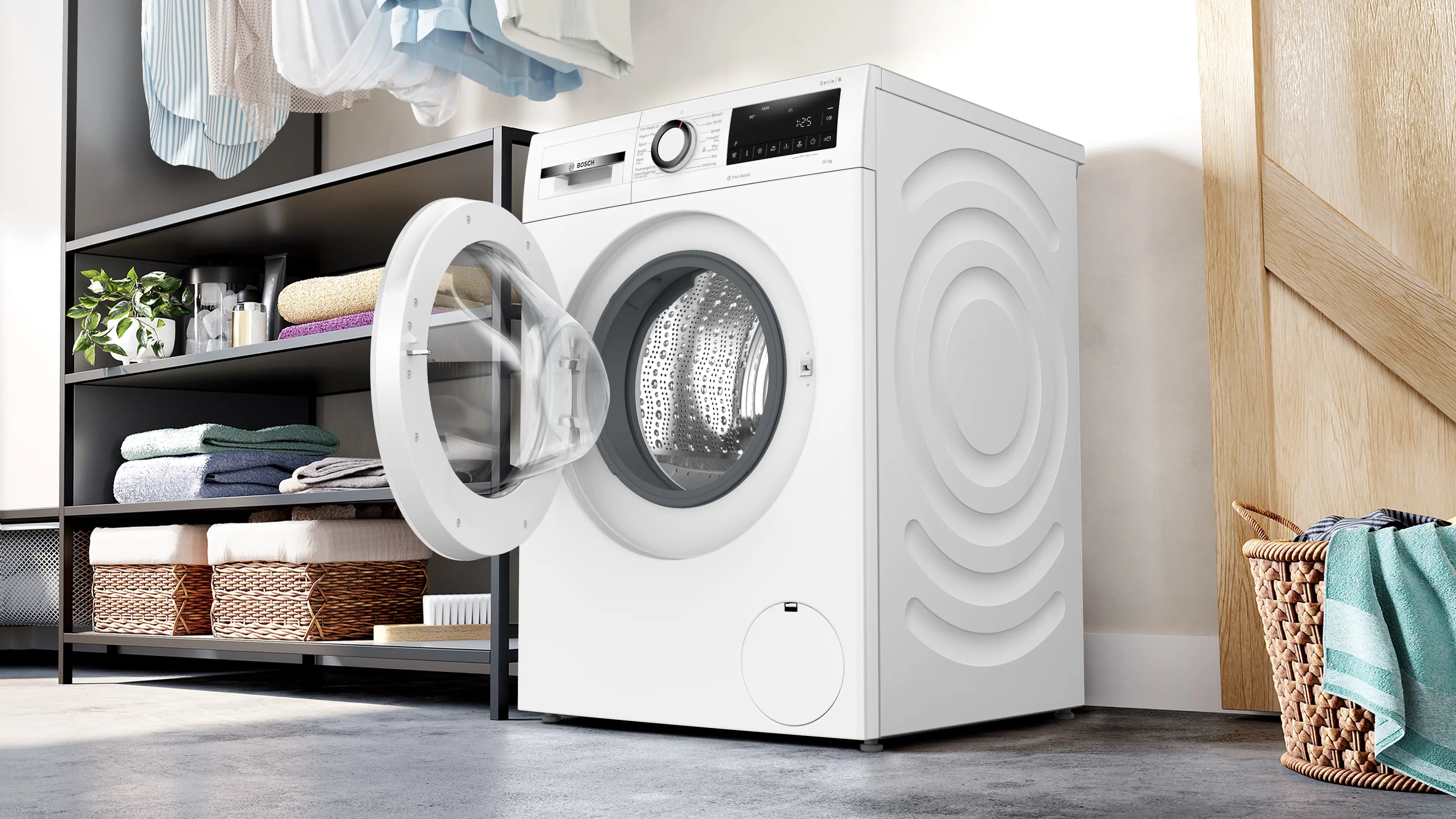 Åbnet til tumbleren på Bosch WGG254Z0SN vaskemaskine 10 kg