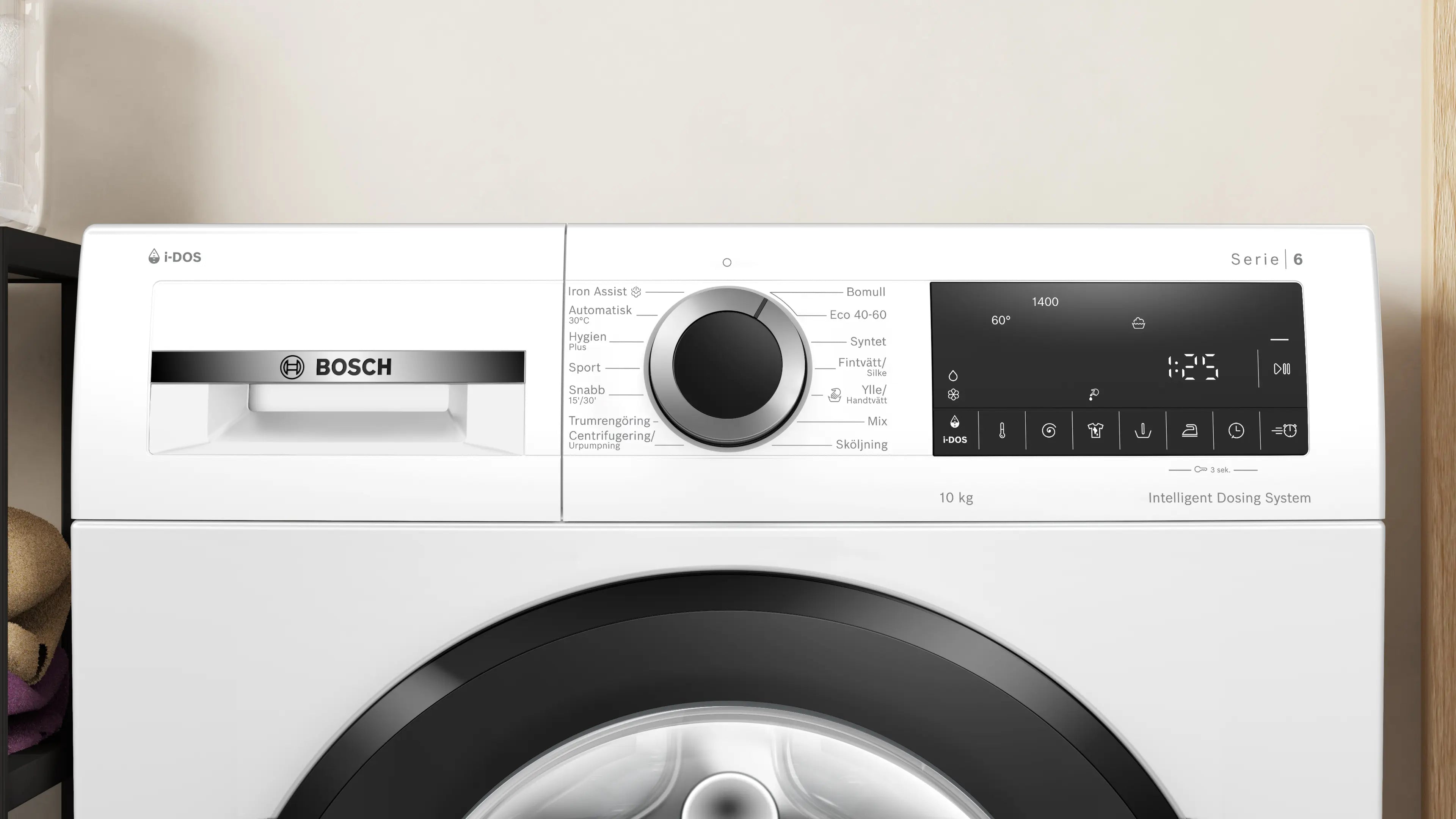 Kontrolpanelet fra Bosch WGG254FQSN vaskemaskine - 10 kg