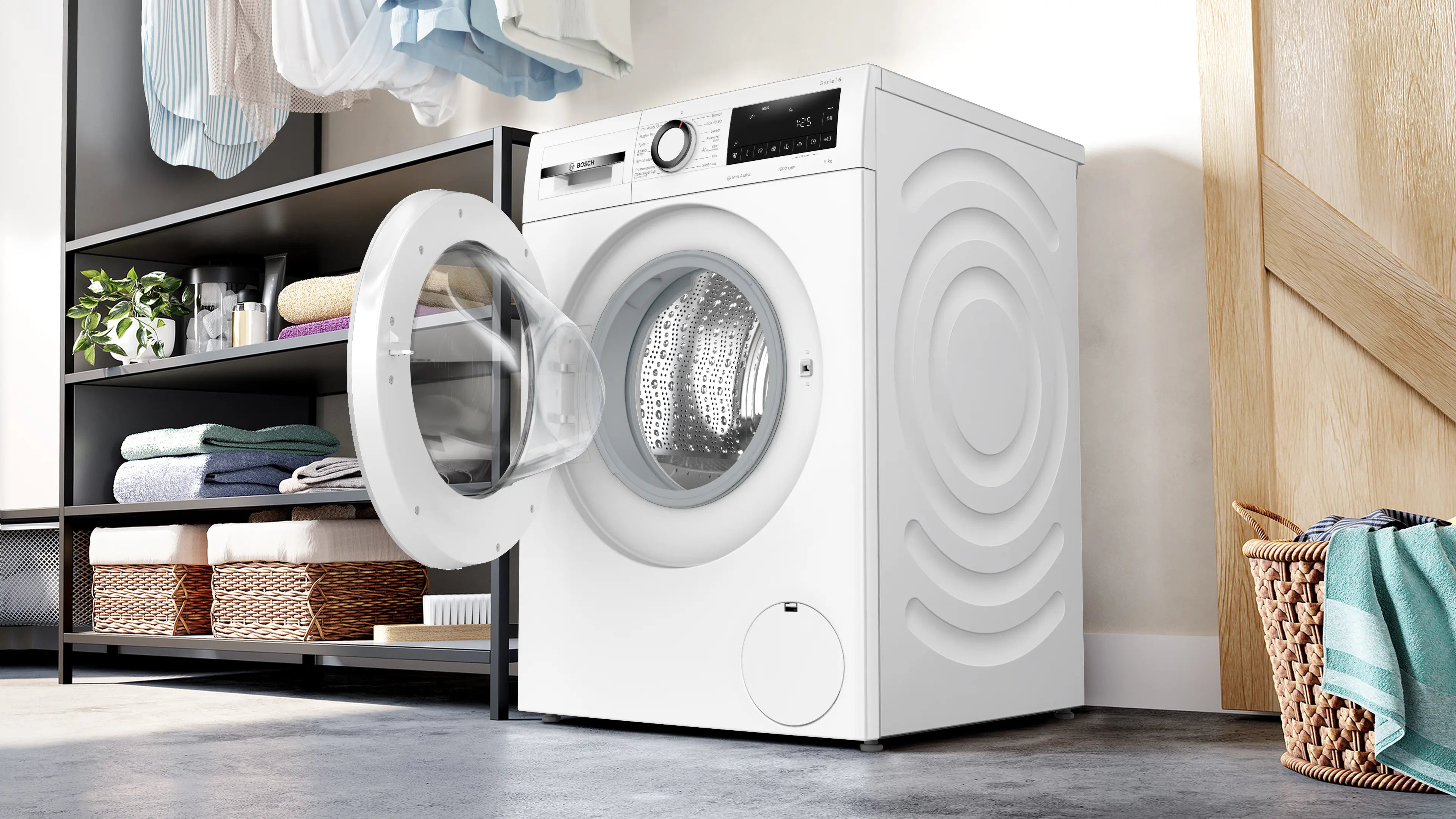 Åbnet til tumbleren på Bosch WGG246Z1SN vaskemaskine - 9 kg