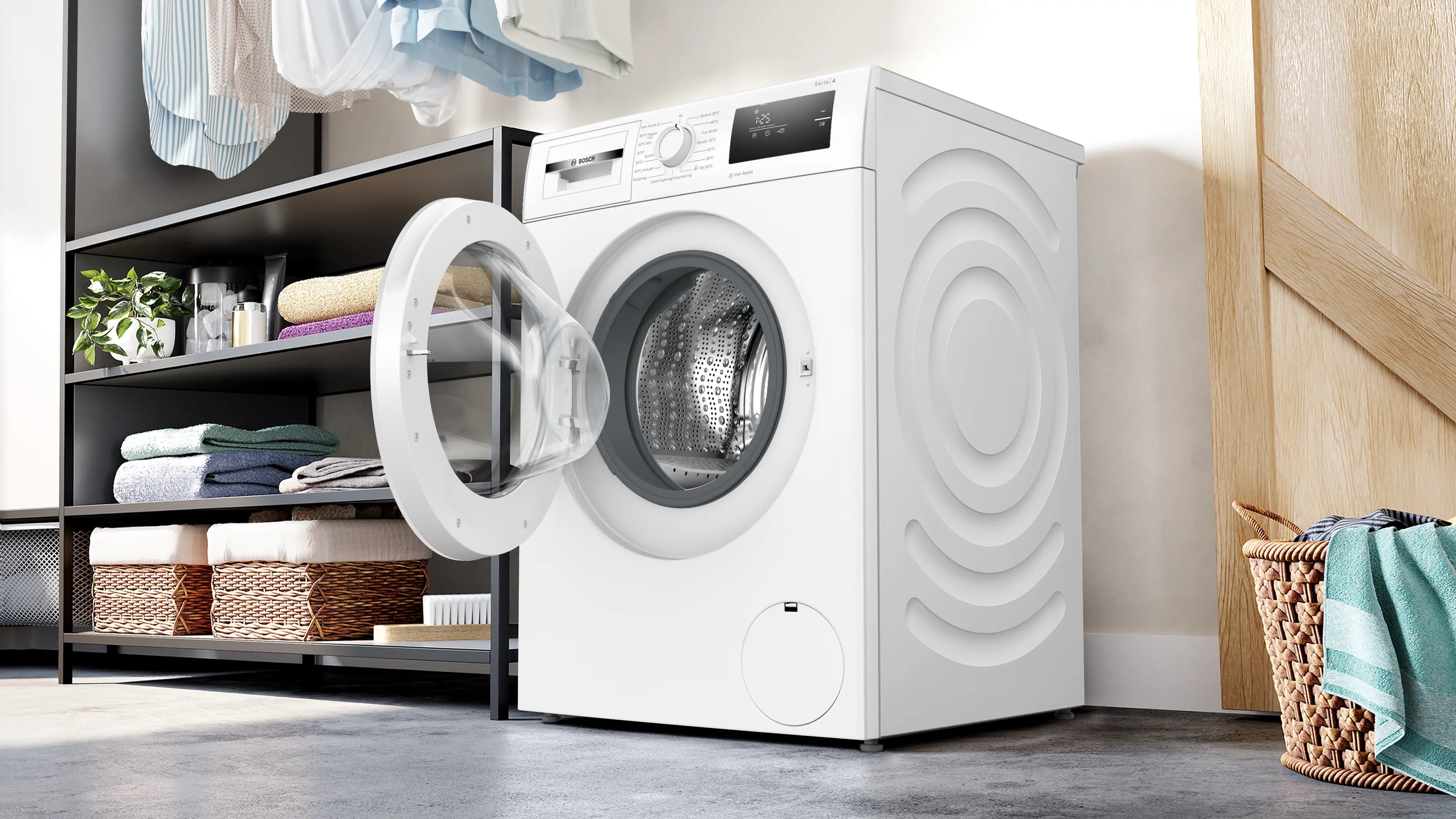 Bosch WAN2408LSN 8kg Hvid Frontbetjent Vaskemaskine i vaskerummet