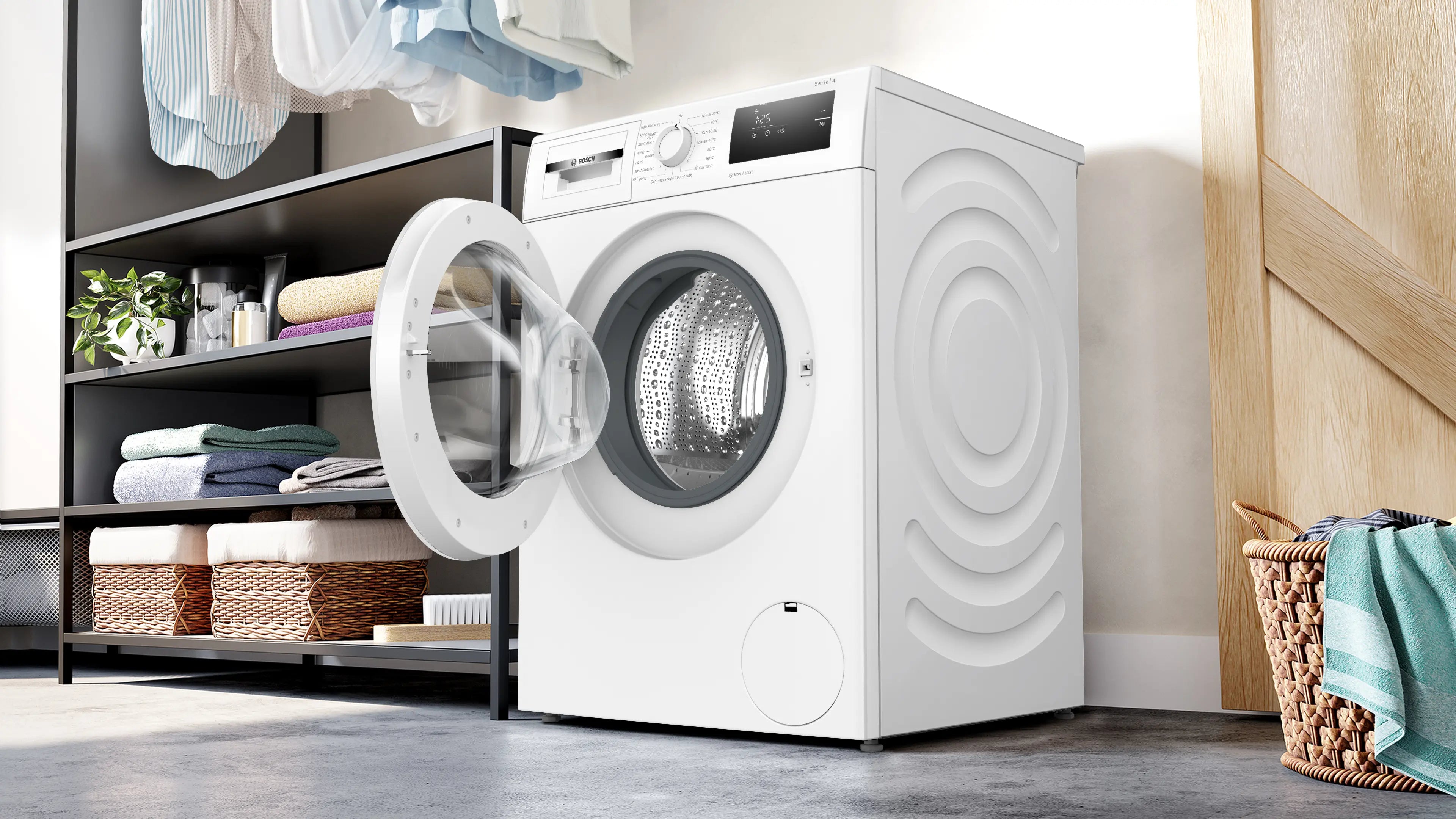 Bosch WAN2808LSN 8kg Hvid Frontbetjent Vaskemaskine i bryggerset