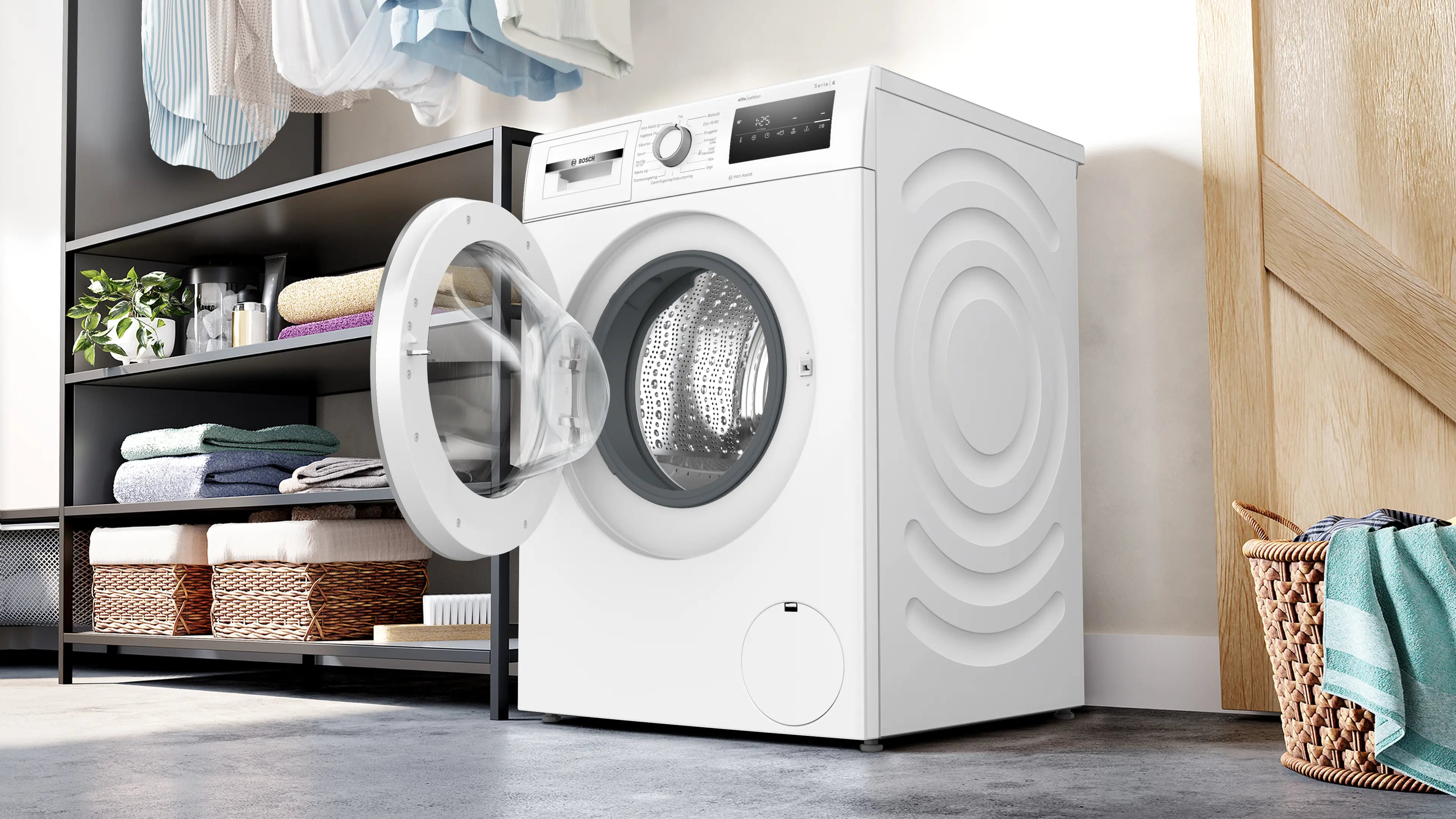 Bosch WAN28201DN 9kg Hvid Frontbetjent Vaskemaskine i vaskerum