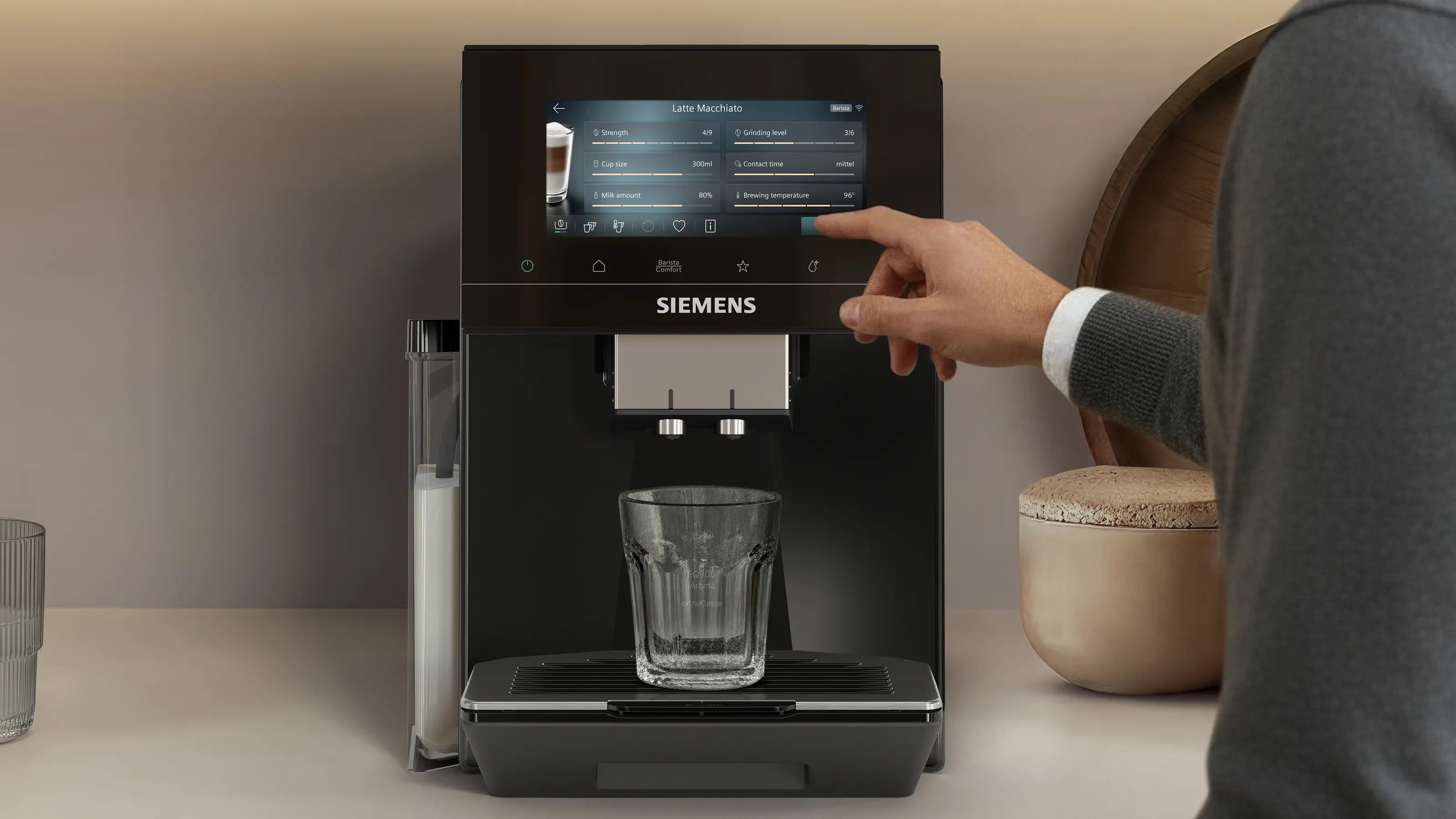 Kontrolpanel på Siemens TQ925EF9 Espressomaskine