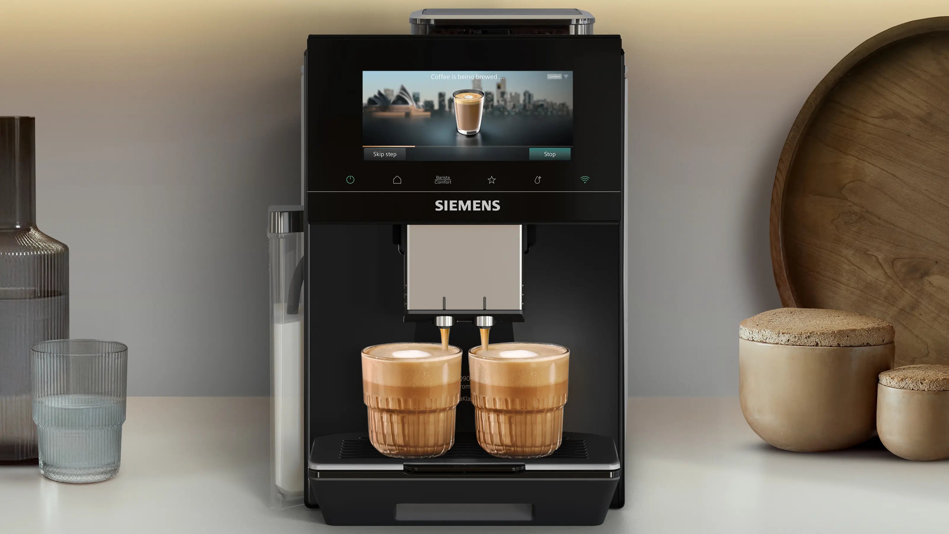 Siemens TQ925EF9 Espressomaskine kan brygge to kopper samtidig
