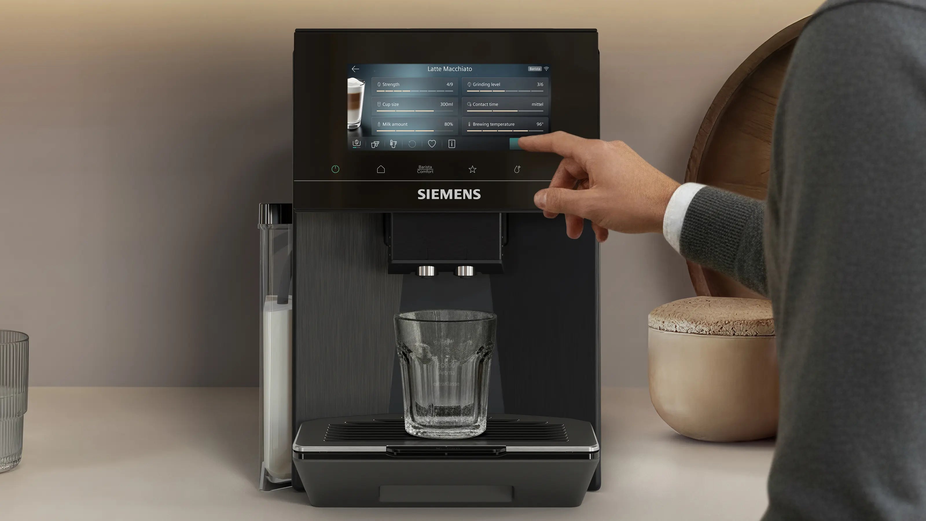 Kontrolpanel på Siemens TQ927EF5 Espressomaskine