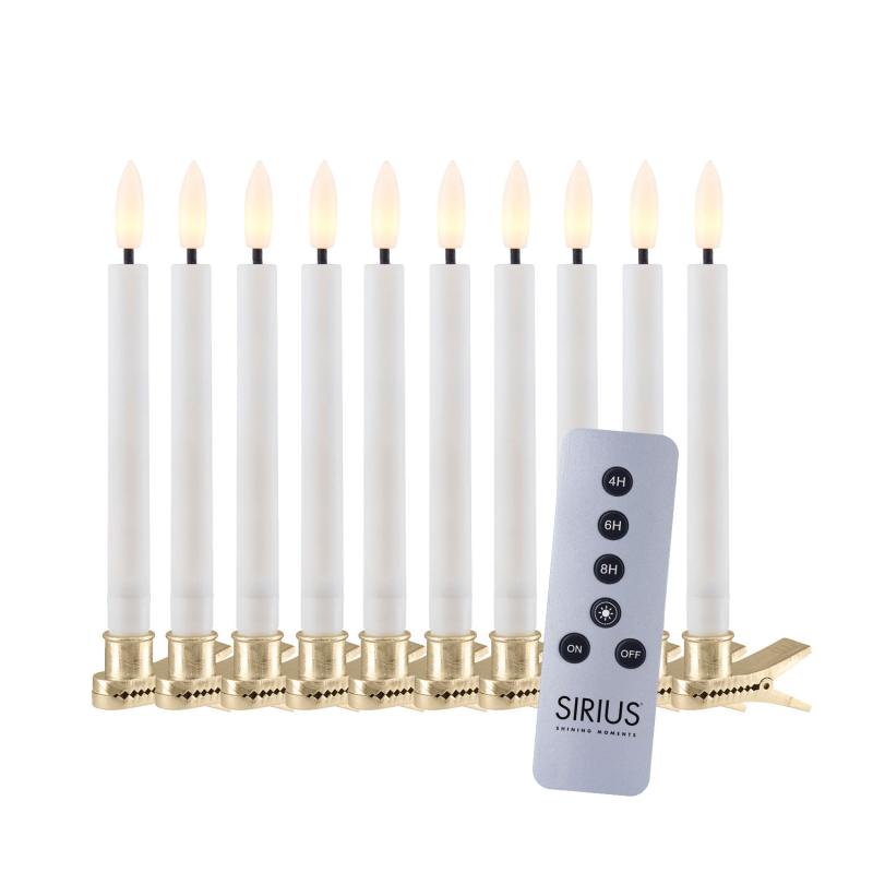 Sille Voks Juletræslys 10-Pak Hvid