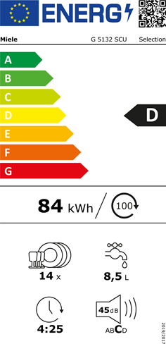 Miele G 5132 SCU Selection Opvaskemaskine til indbygning